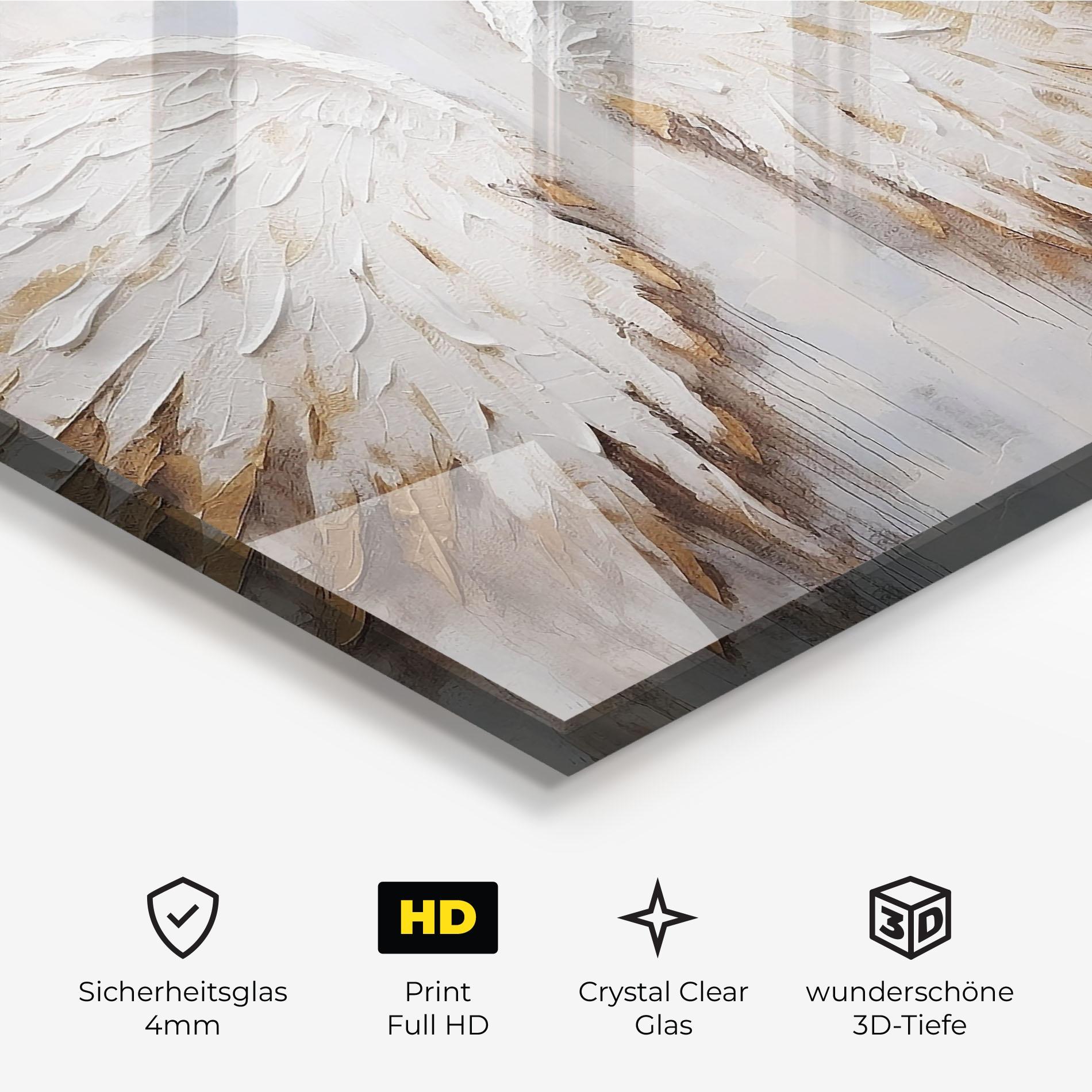 Glasbild White Angel Wings mockup 3