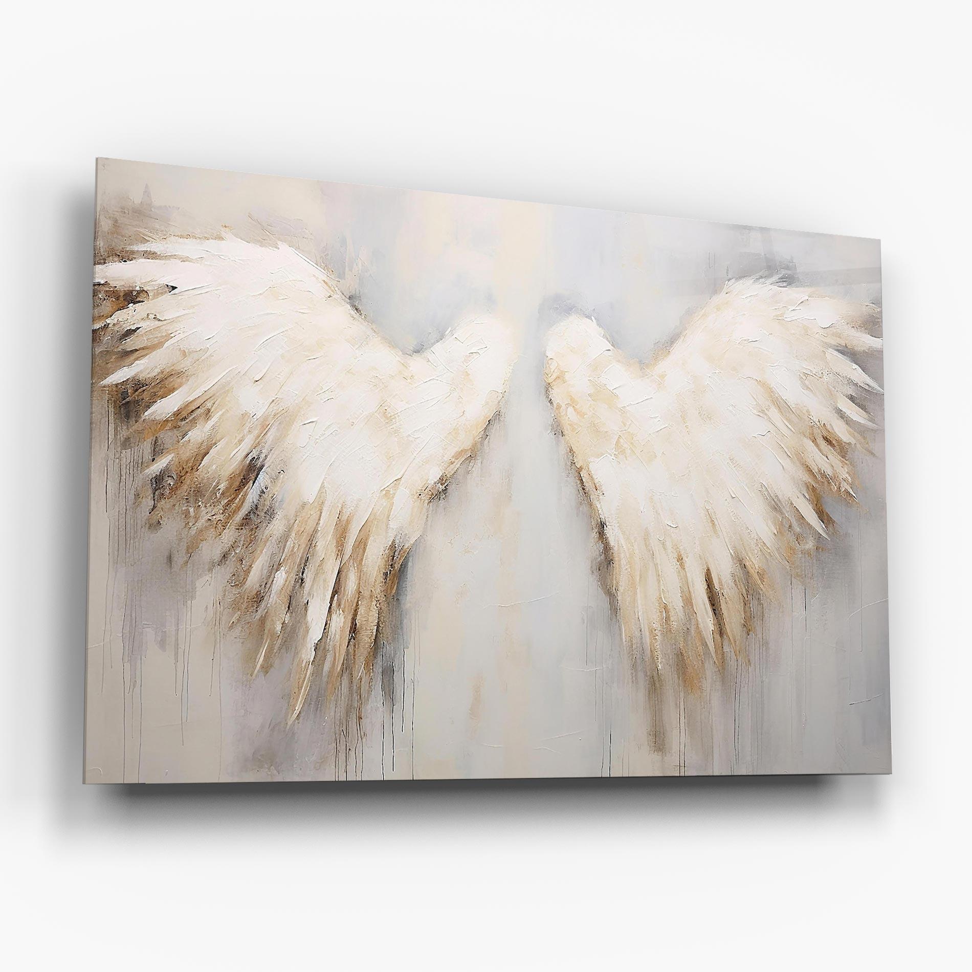 Glasbild Cream White Wings mockup 6
