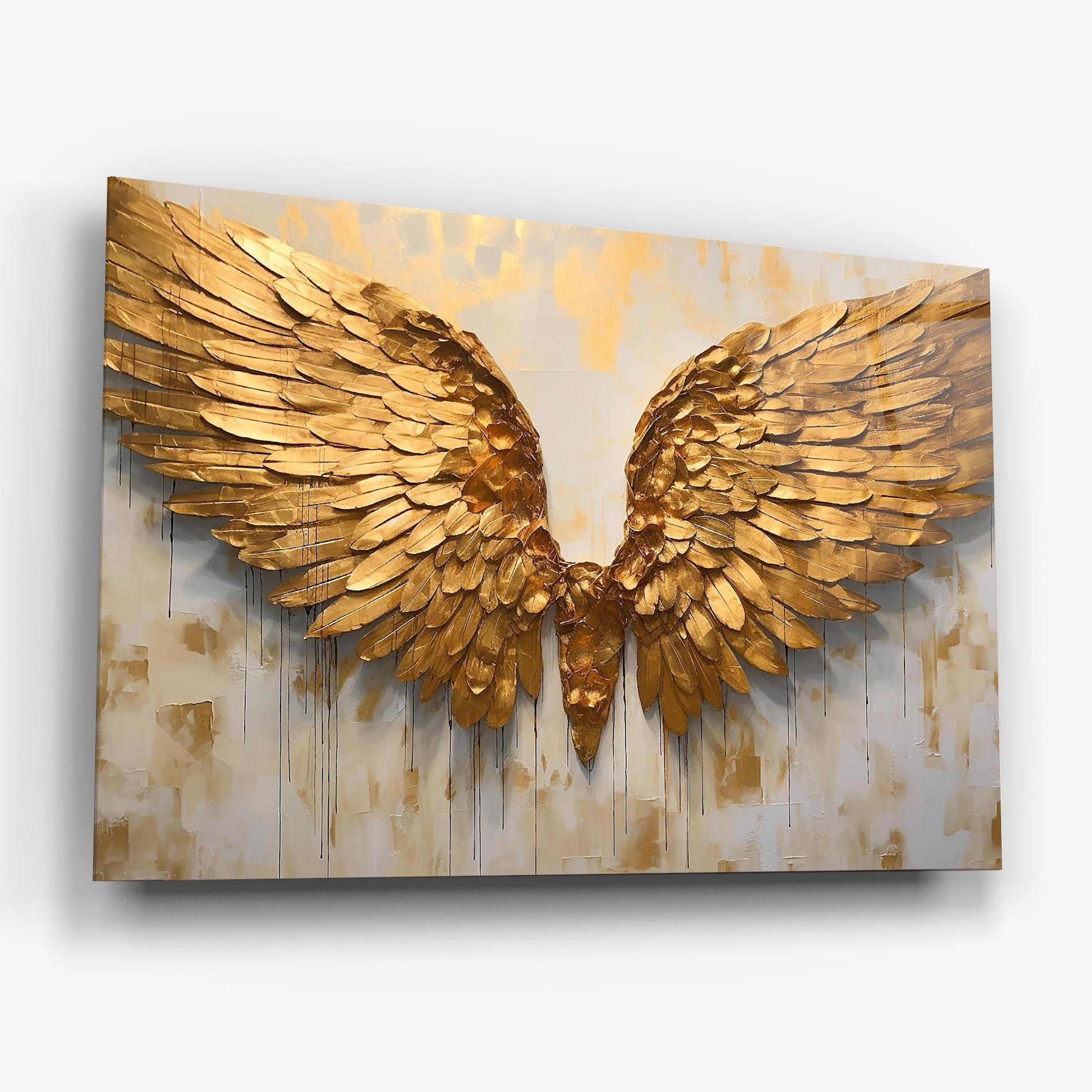 Glasbild Golden Wings Art mockup 6