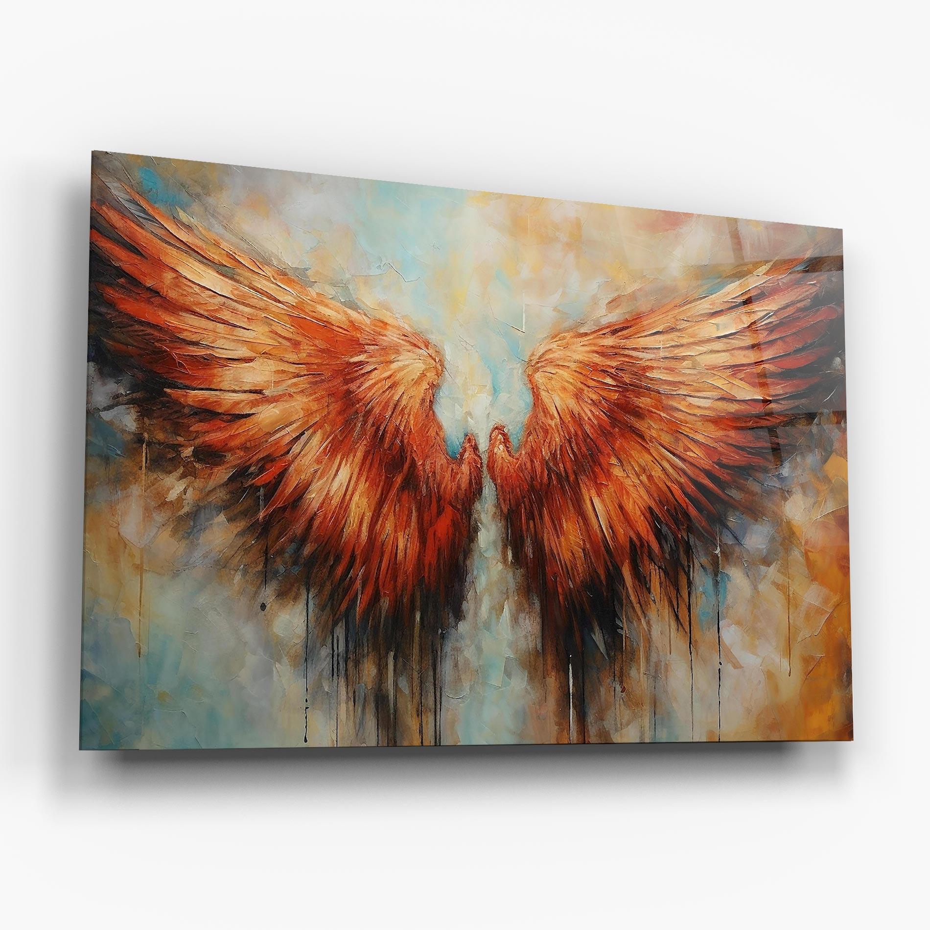 Glasbild Orange Wings mockup 6