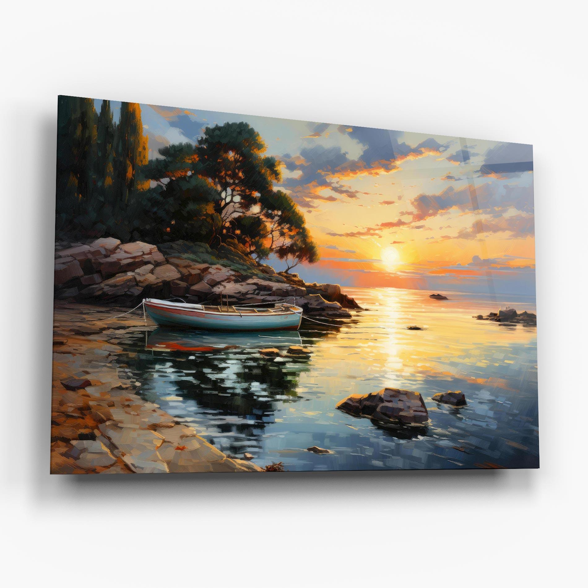 Glasbild Sunset Sea Art mockup 6
