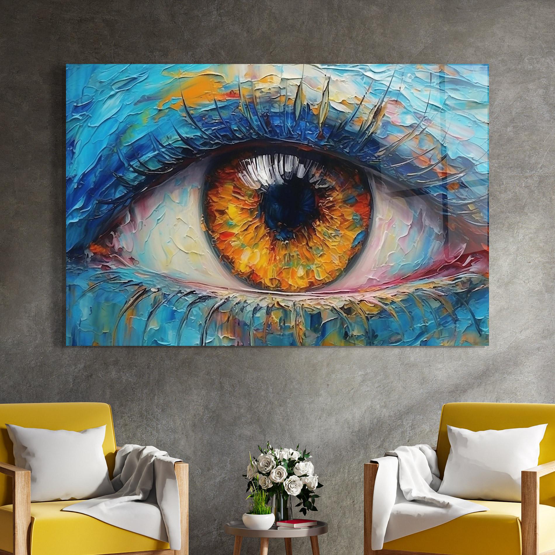 Glasbild Brown Eyes Art mockup 4