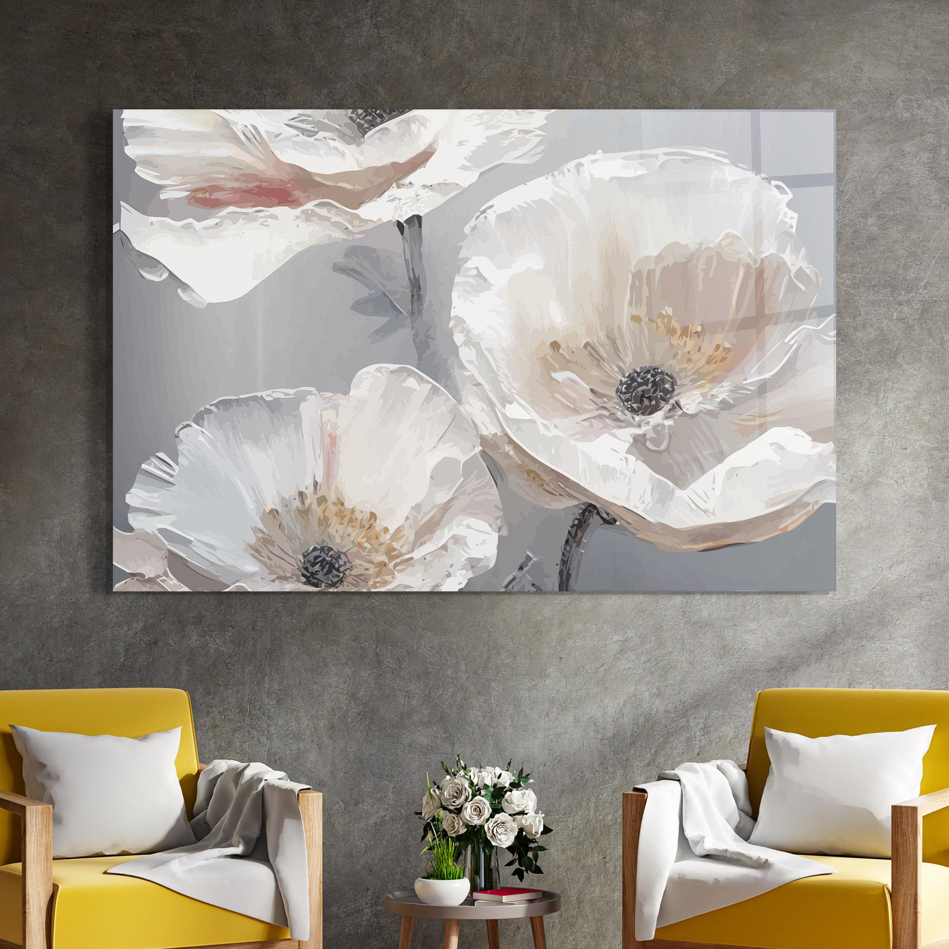 Glasbild Cream Mix Flower mockup 4