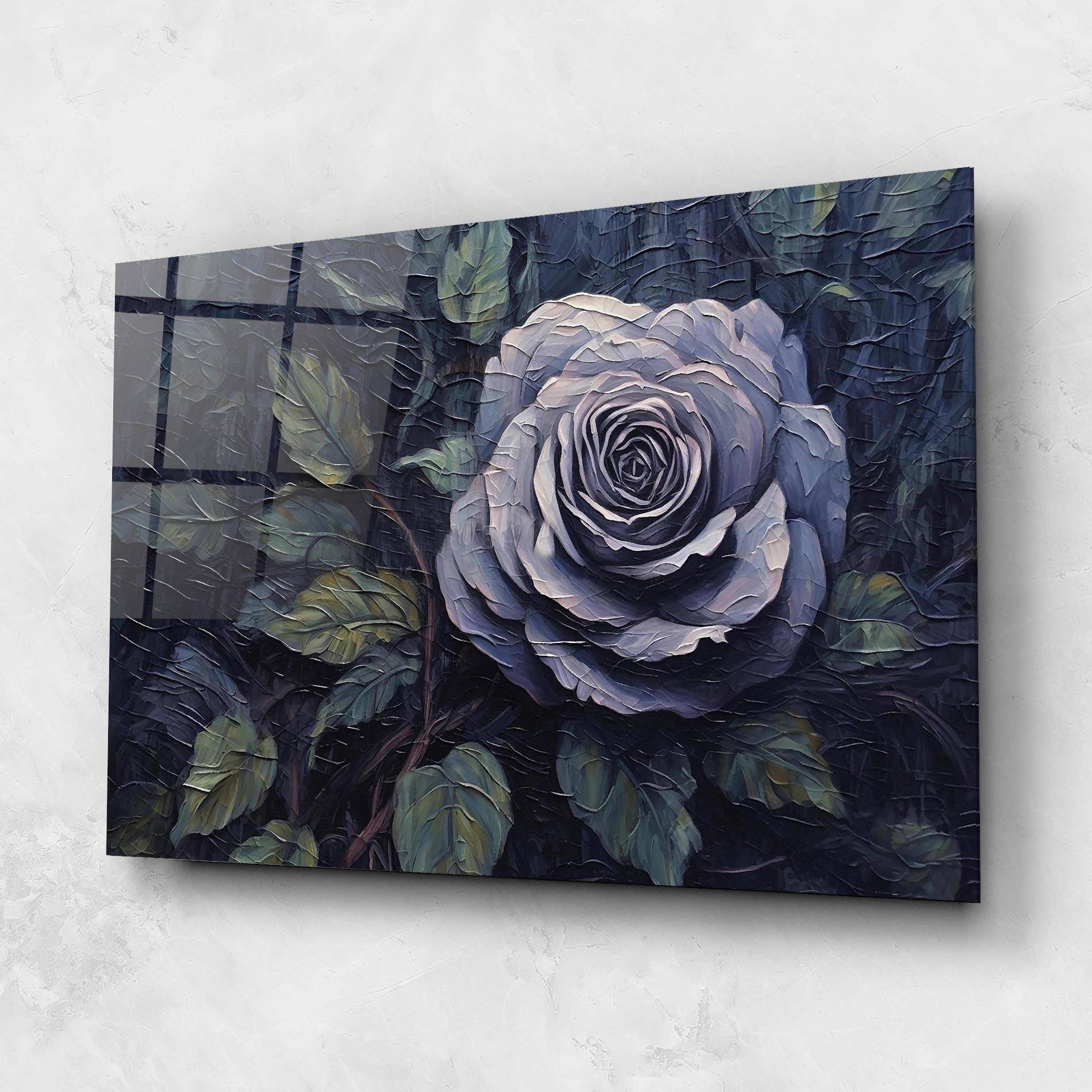 Glasbild Blue Rose Art mockup 1