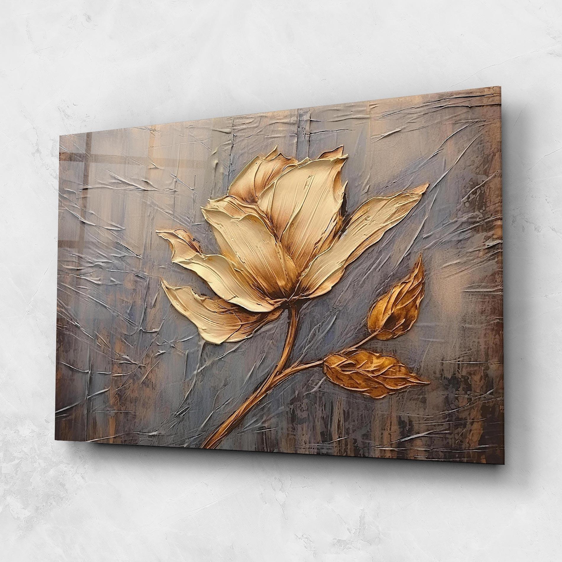 Glasbild Cream Rose On Blue mockup 1