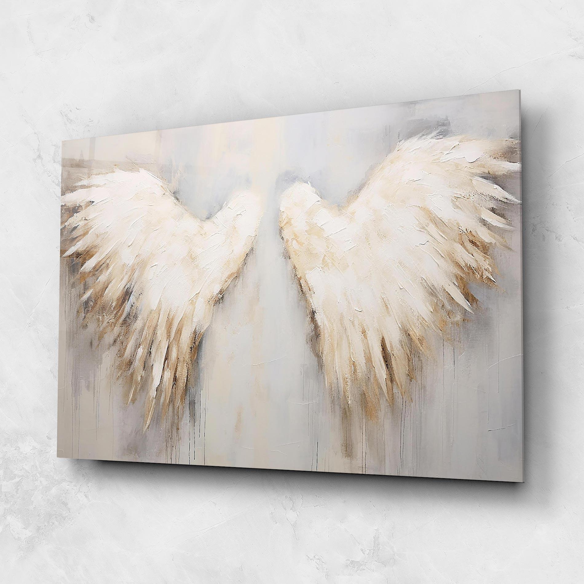 Glasbild Cream White Wings mockup 1