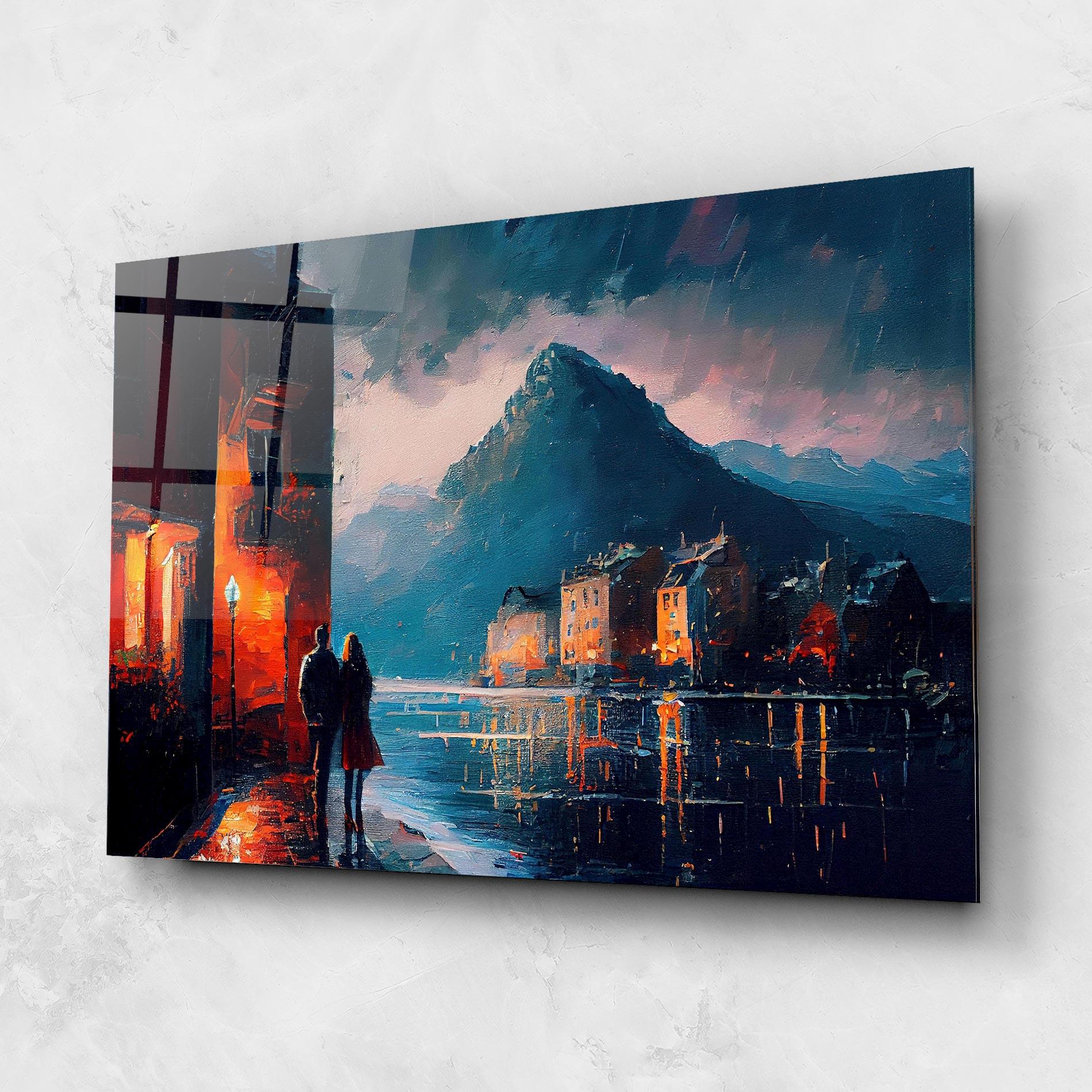 Glasbild Mountain Couple Art mockup 1