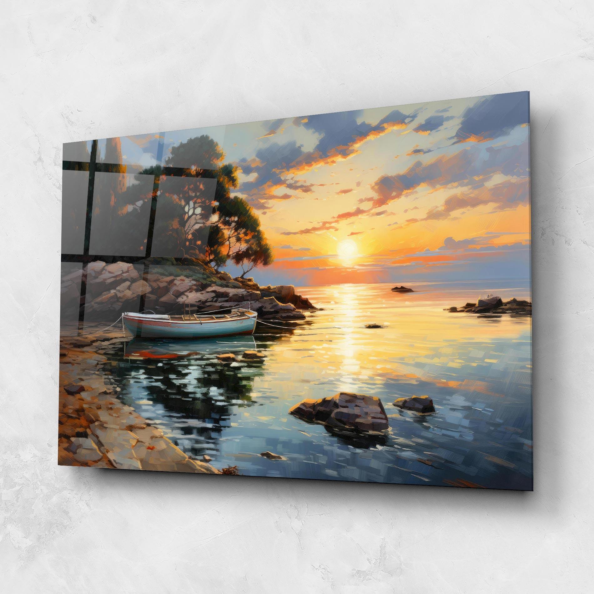 Glasbild Sunset Sea Art mockup 1