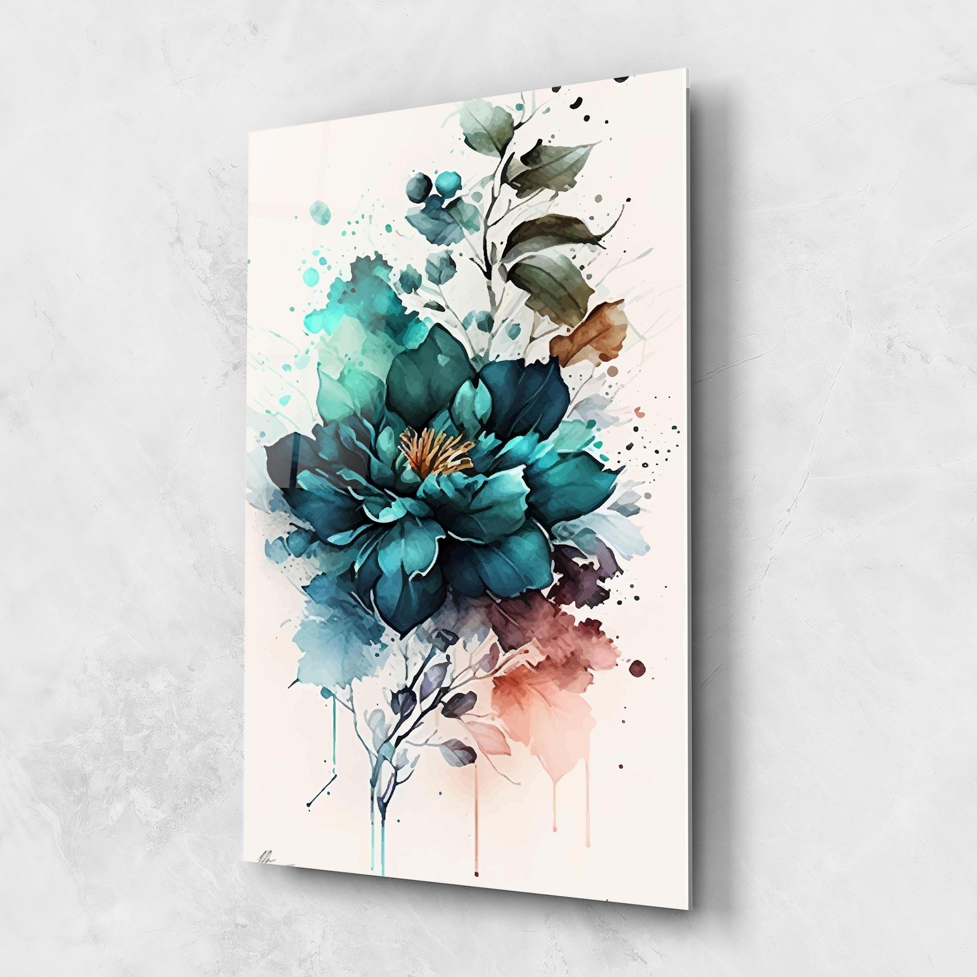 Glasbild Flower Watercolor mockup 1