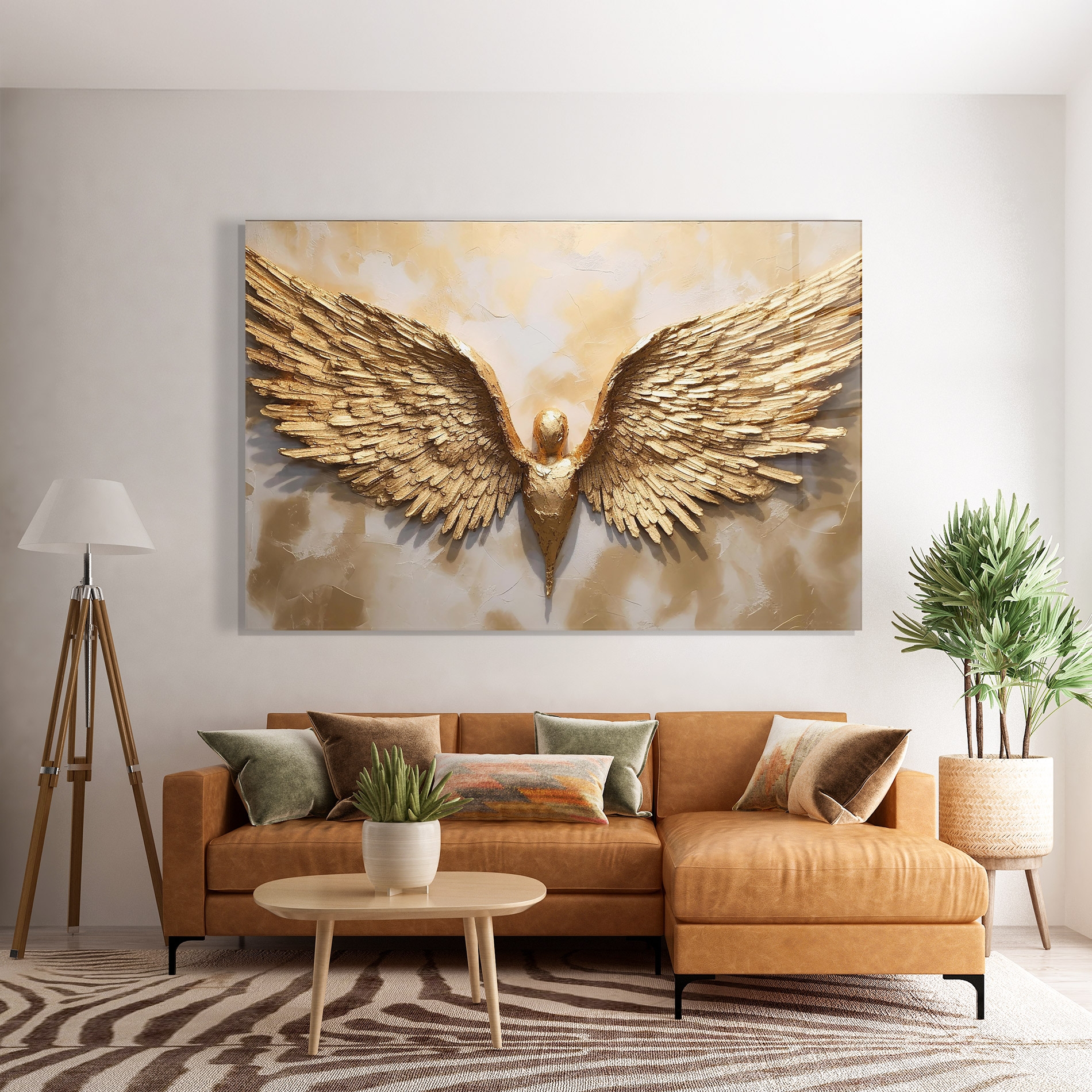 Glasbild Beautiful Gold Wings