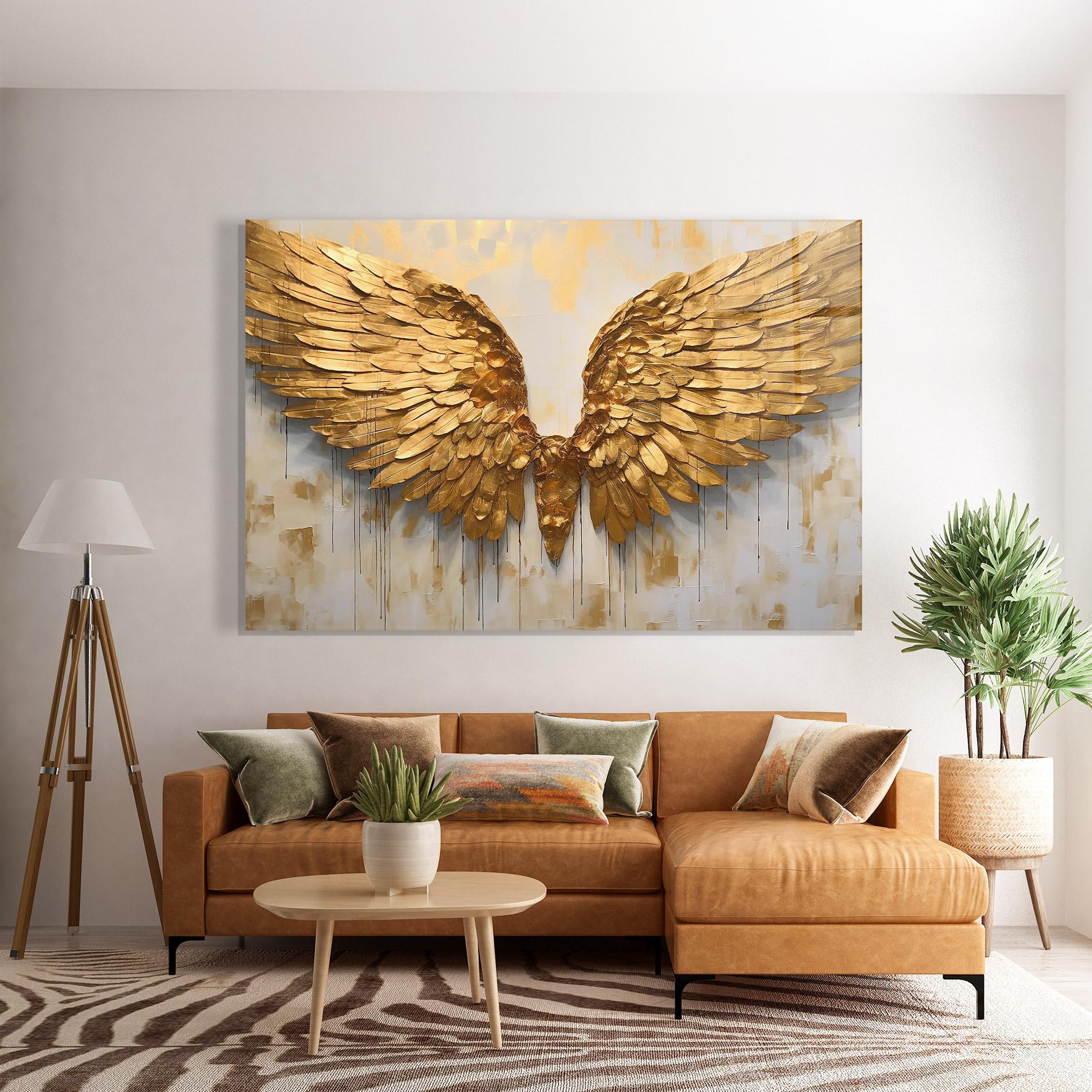 Glasbild Golden Wings Art mockup 7