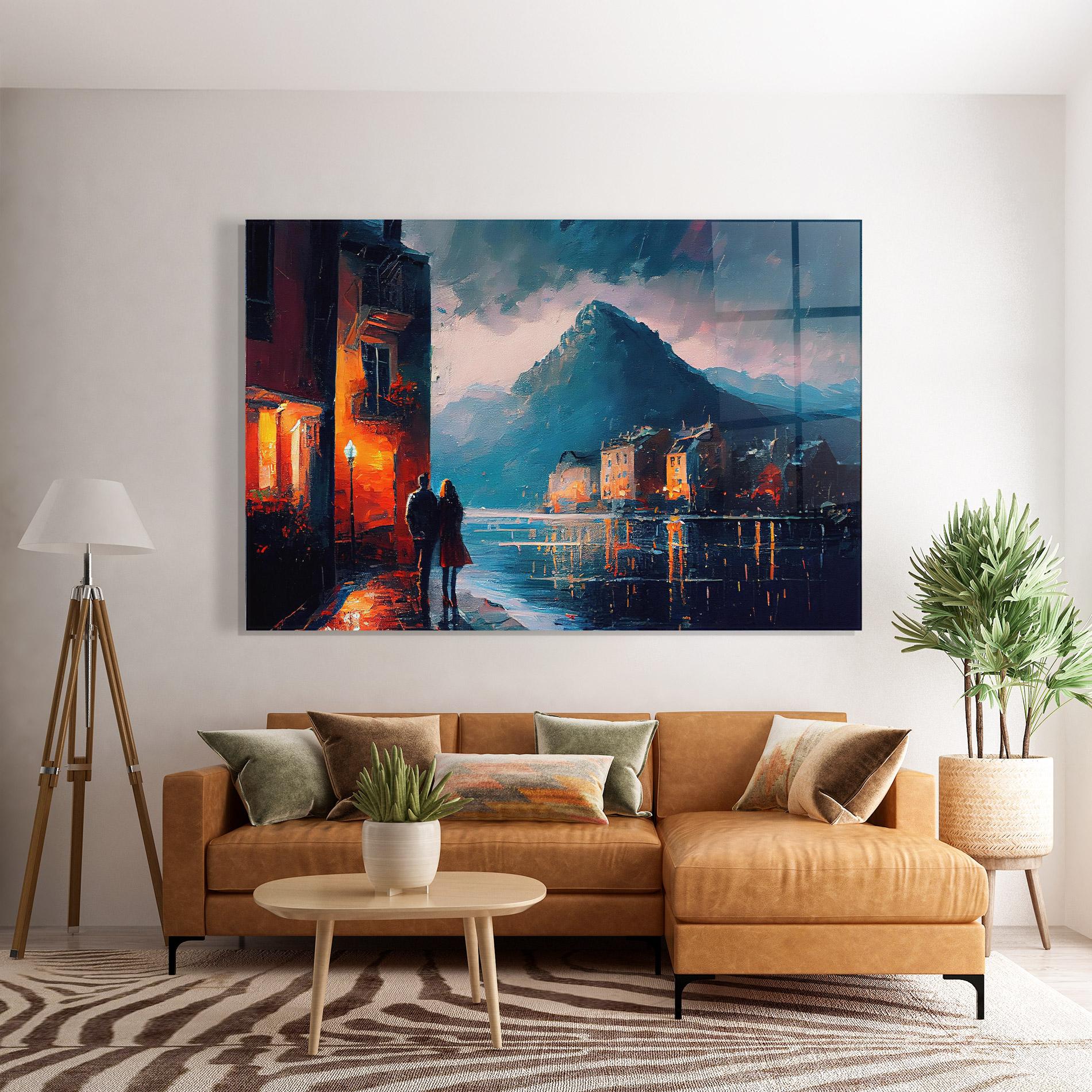 Glasbild Mountain Couple Art mockup 7