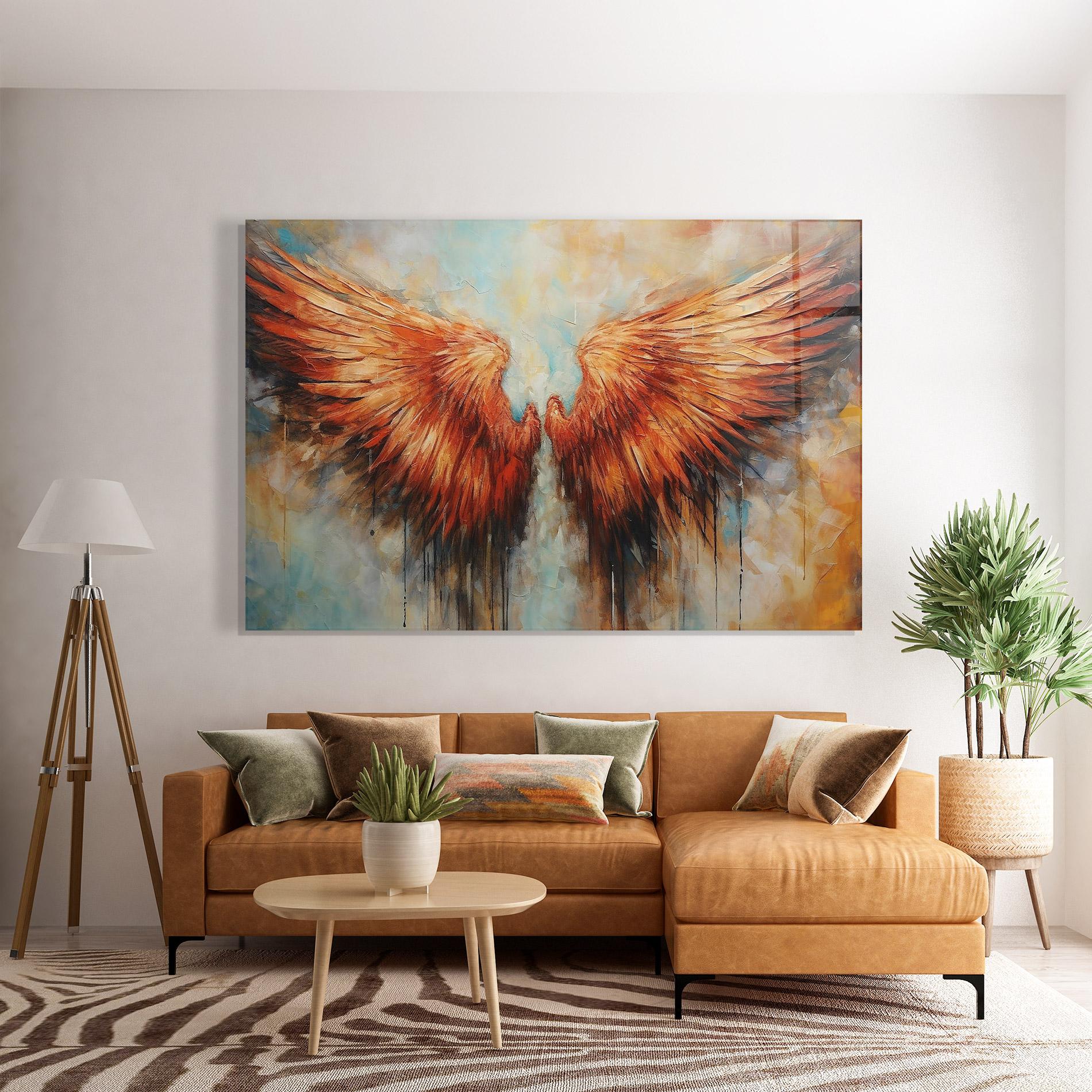Glasbild Orange Wings mockup 7