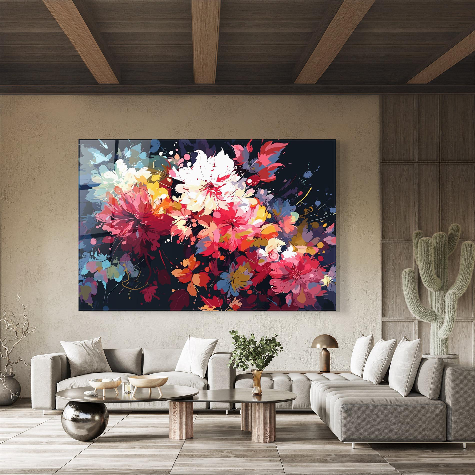 Glasbild Flower Art Texture mockup 8