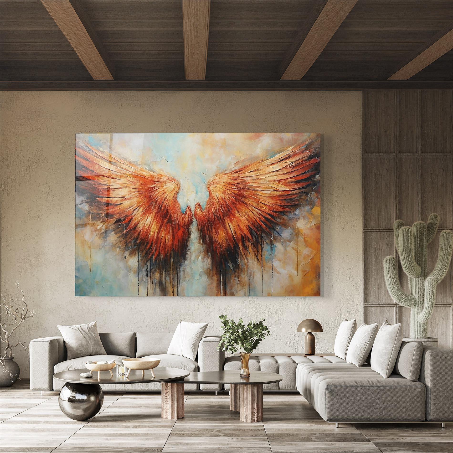Glasbild Orange Wings mockup 8