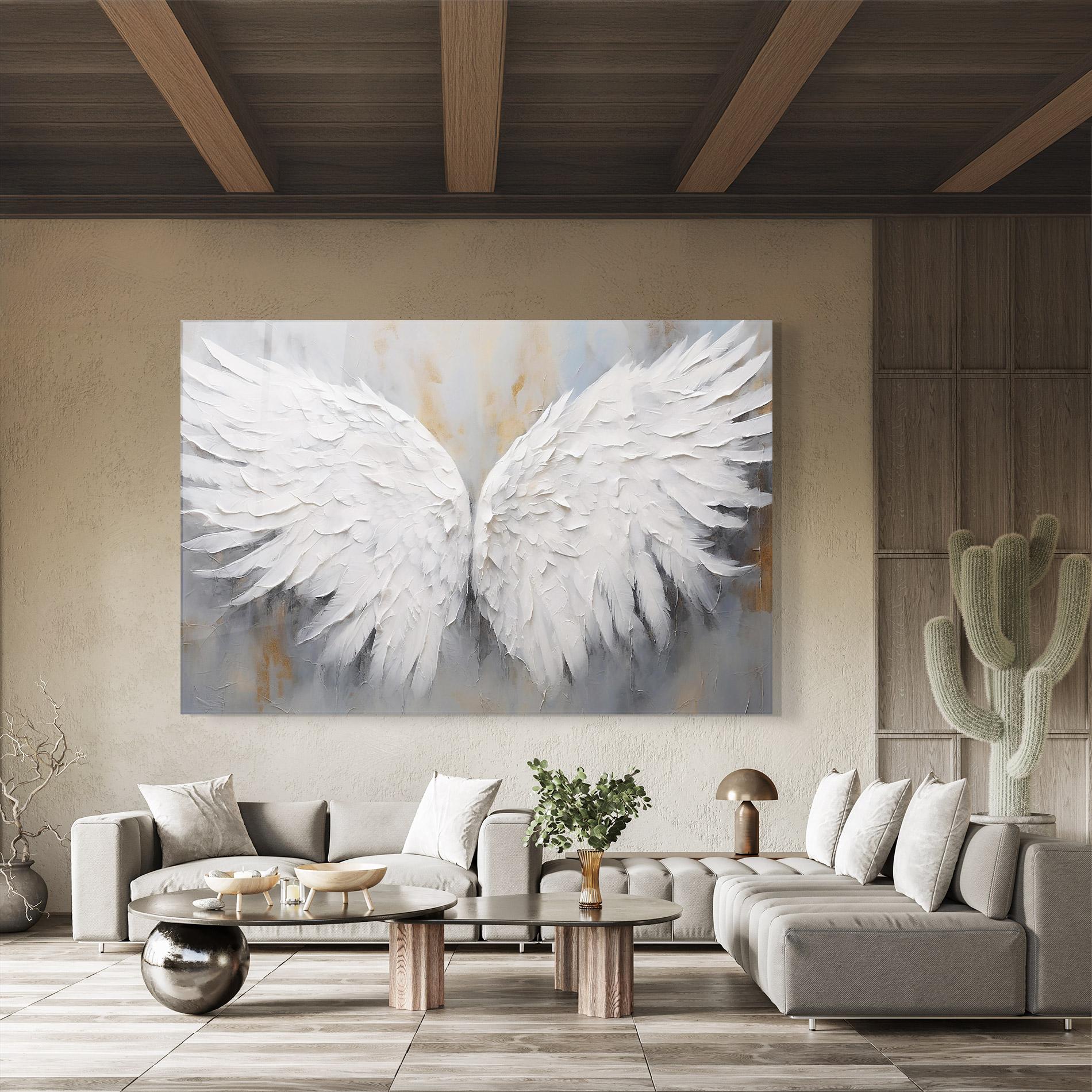 Glasbild Pretty Angel Wings mockup 8