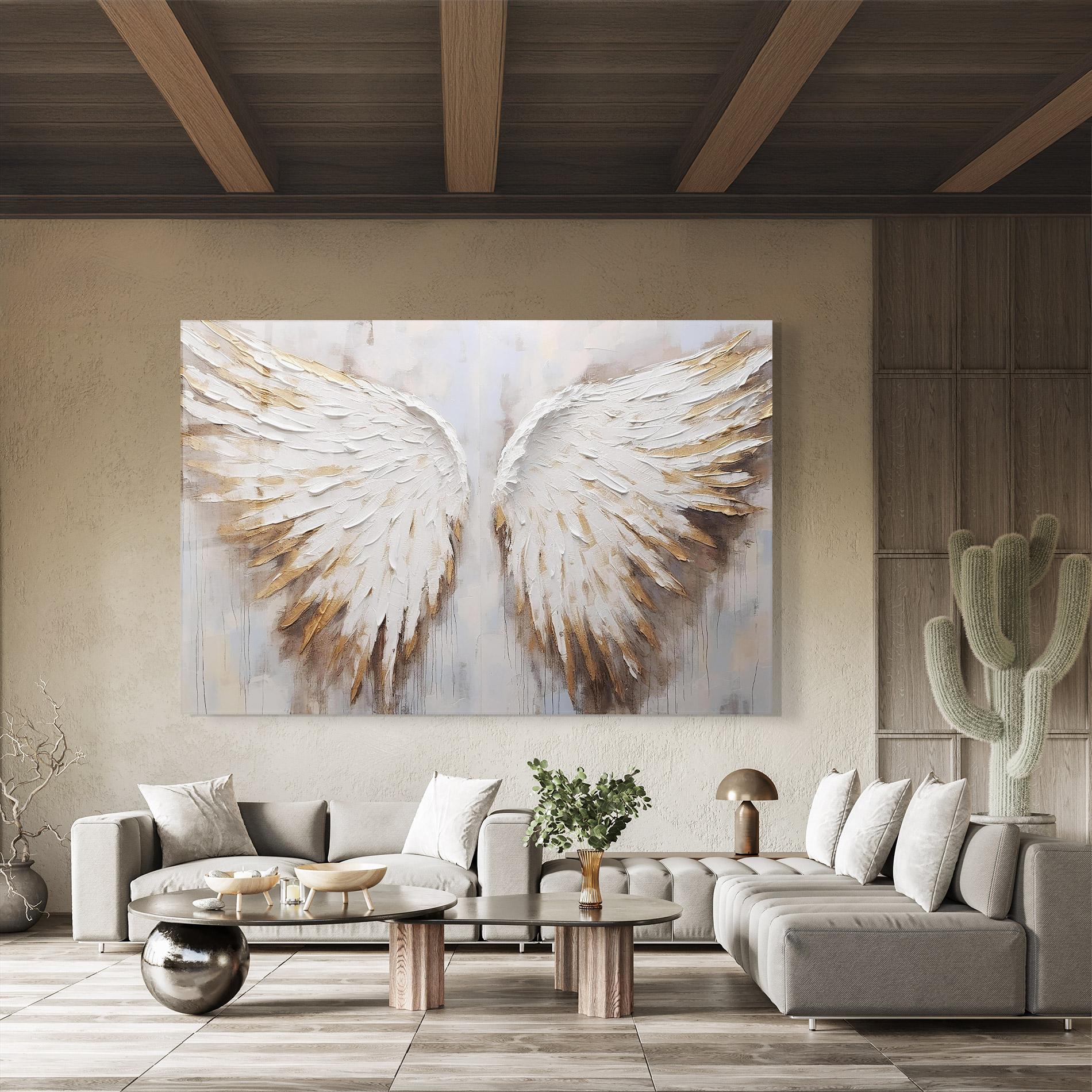 Glasbild White Angel Wings mockup 8