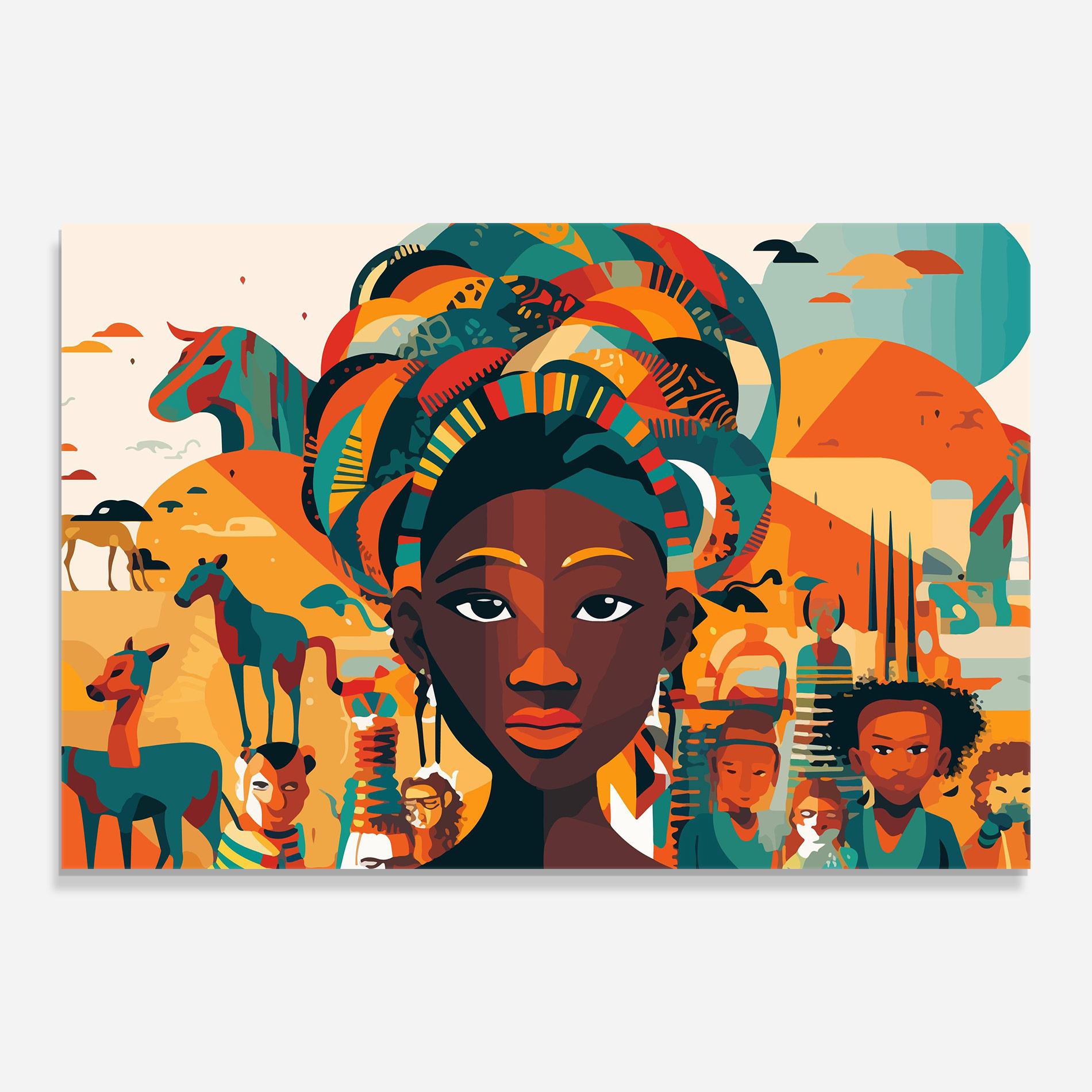 Glasbild Child Africa Art mockup 0