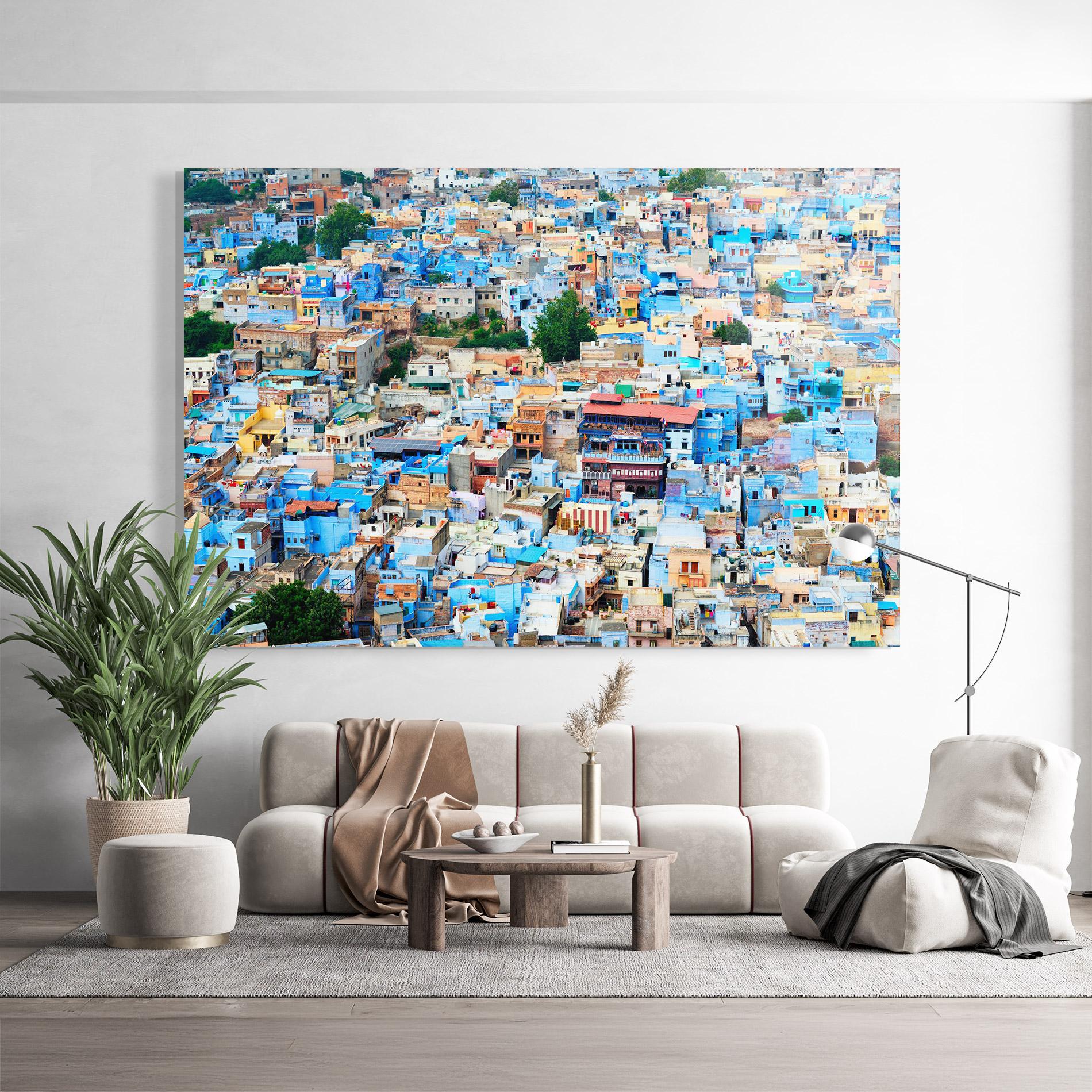 Glasbild Blue City Rajasthan mockup 9
