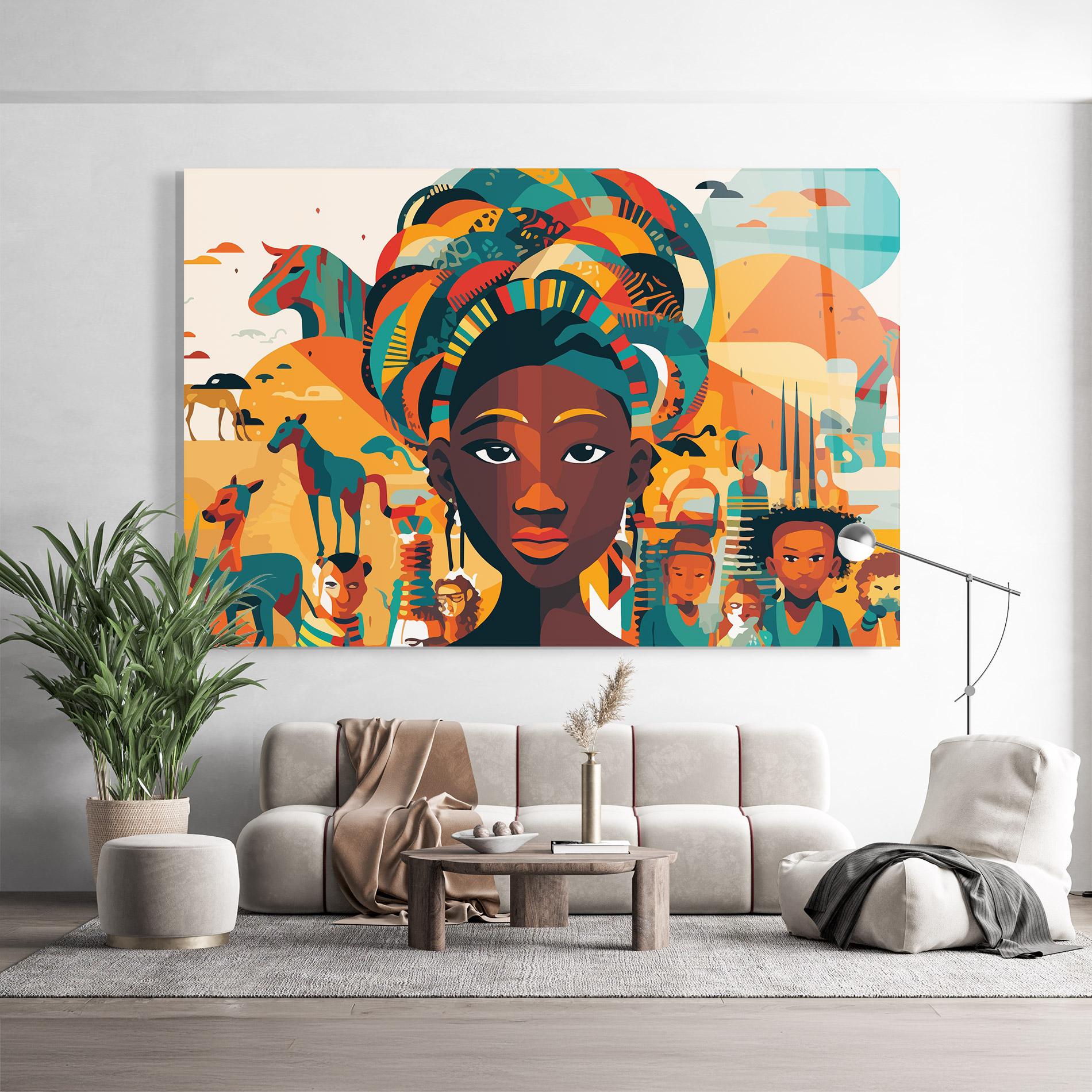 Glasbild Child Africa Art mockup 9