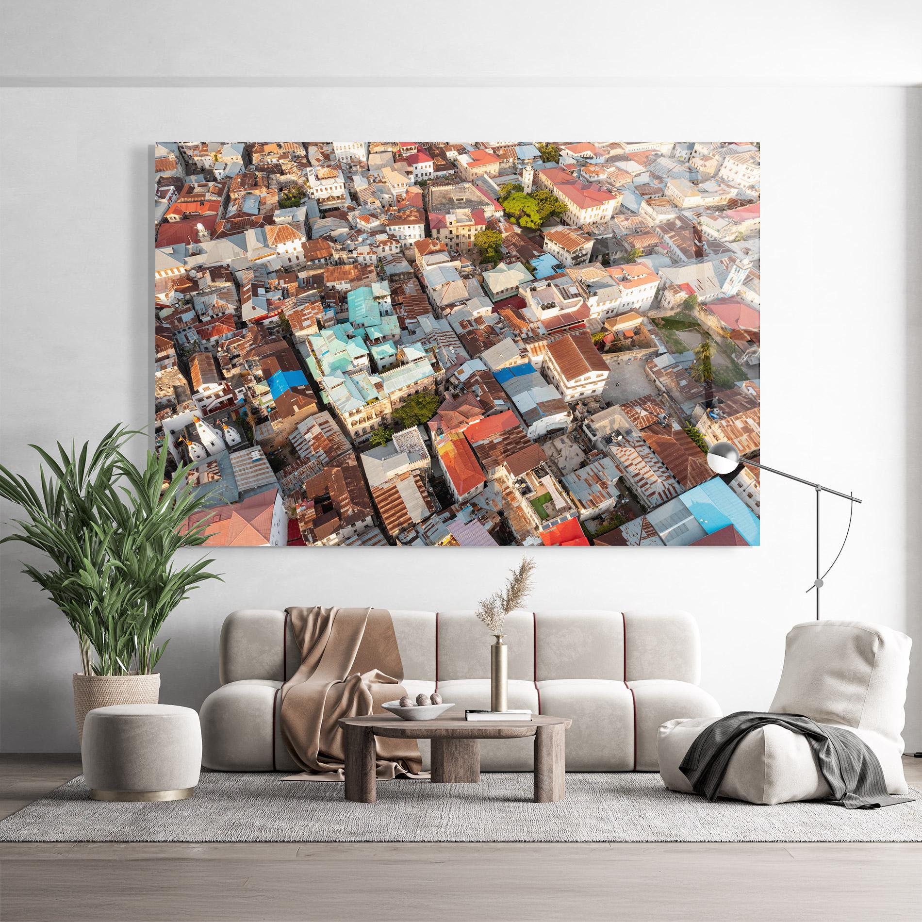 Glasbild Island Tanzania Buildings mockup 9