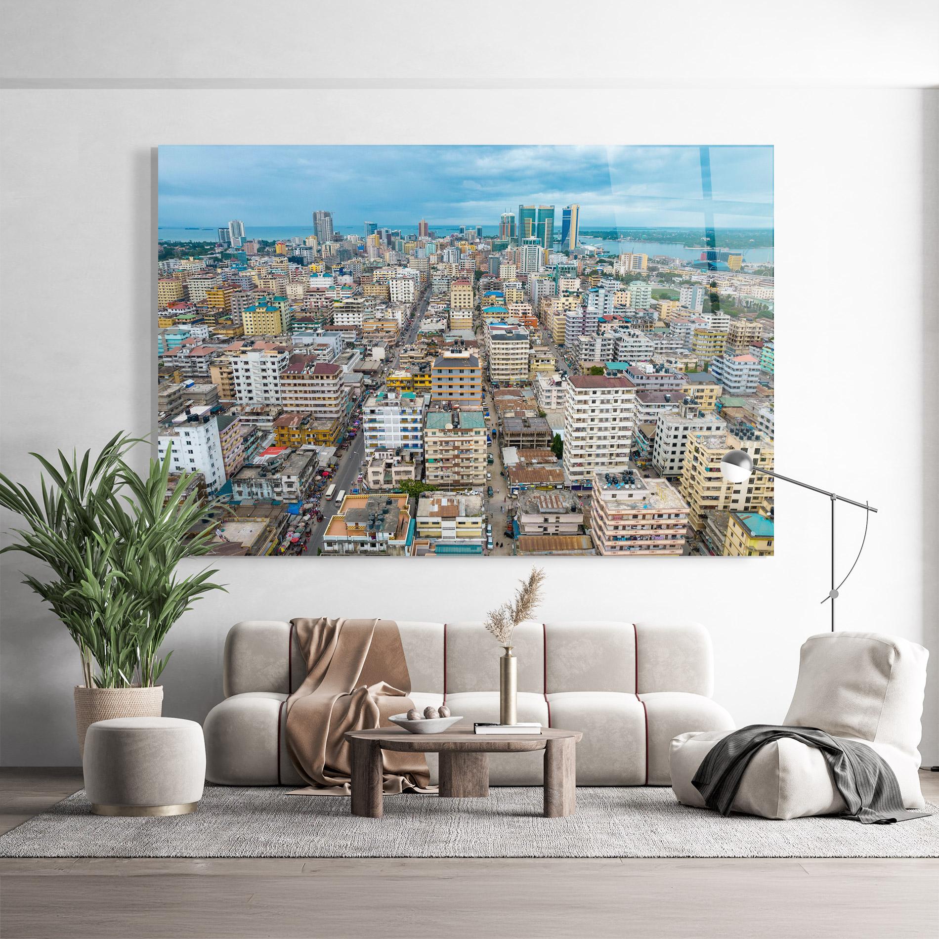 Glasbild Tanzania Building View mockup 9