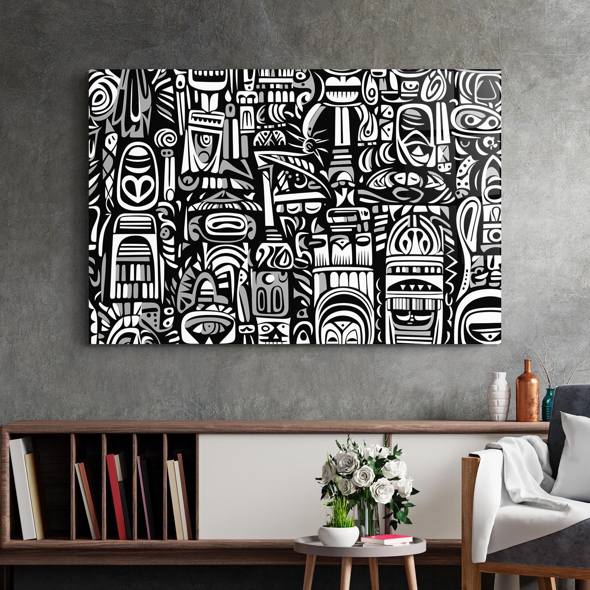 Glasbild African Pattern mockup 2