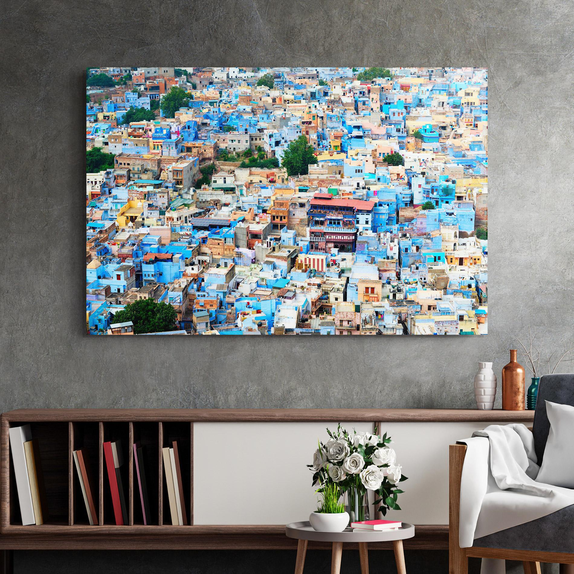 Glasbild Blue City Rajasthan mockup 2