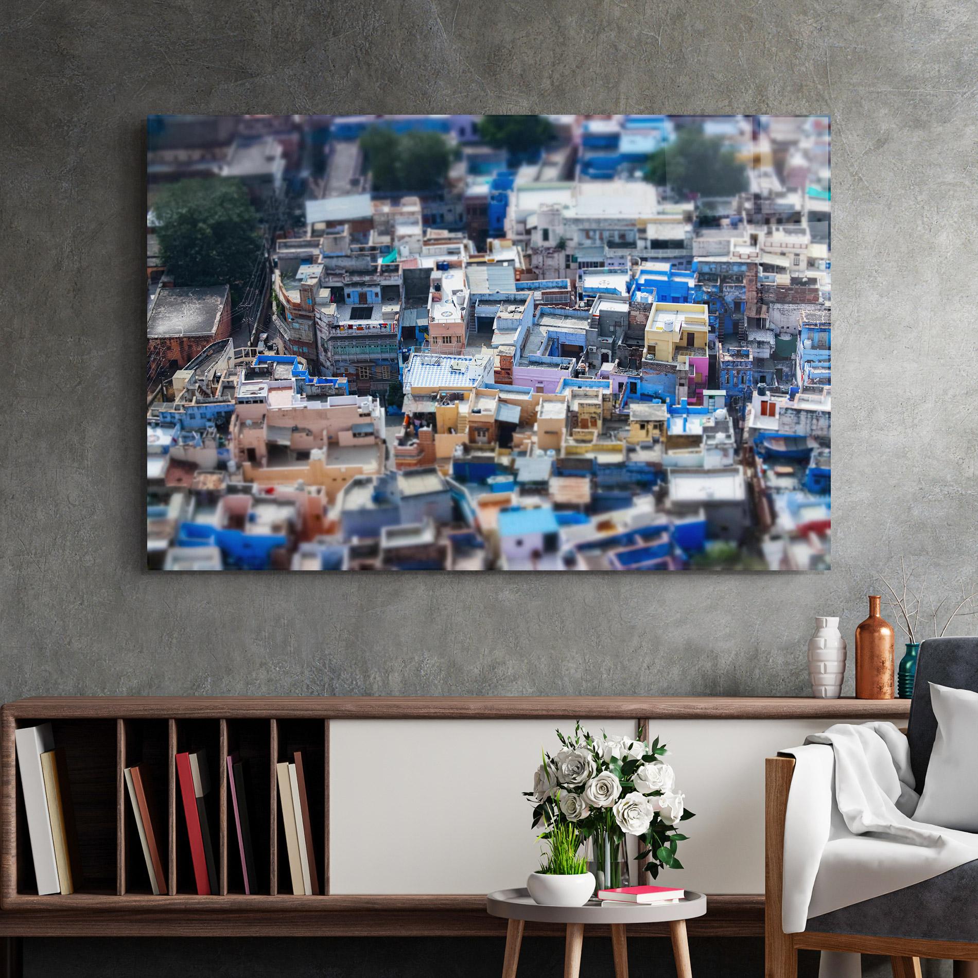 Glasbild Jodhpur Blue City mockup 2