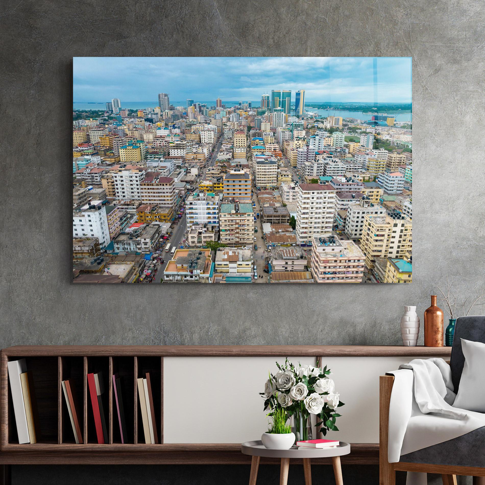 Glasbild Tanzania Building View mockup 2