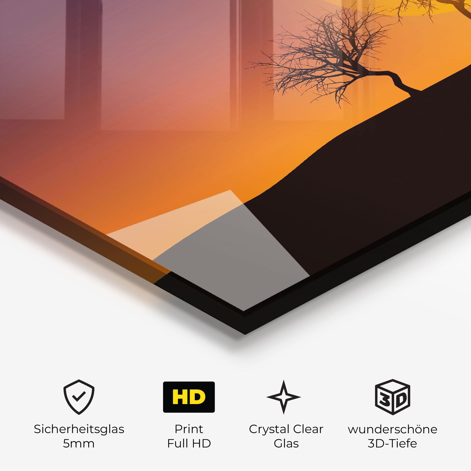 Glasbild African Sunset mockup 3