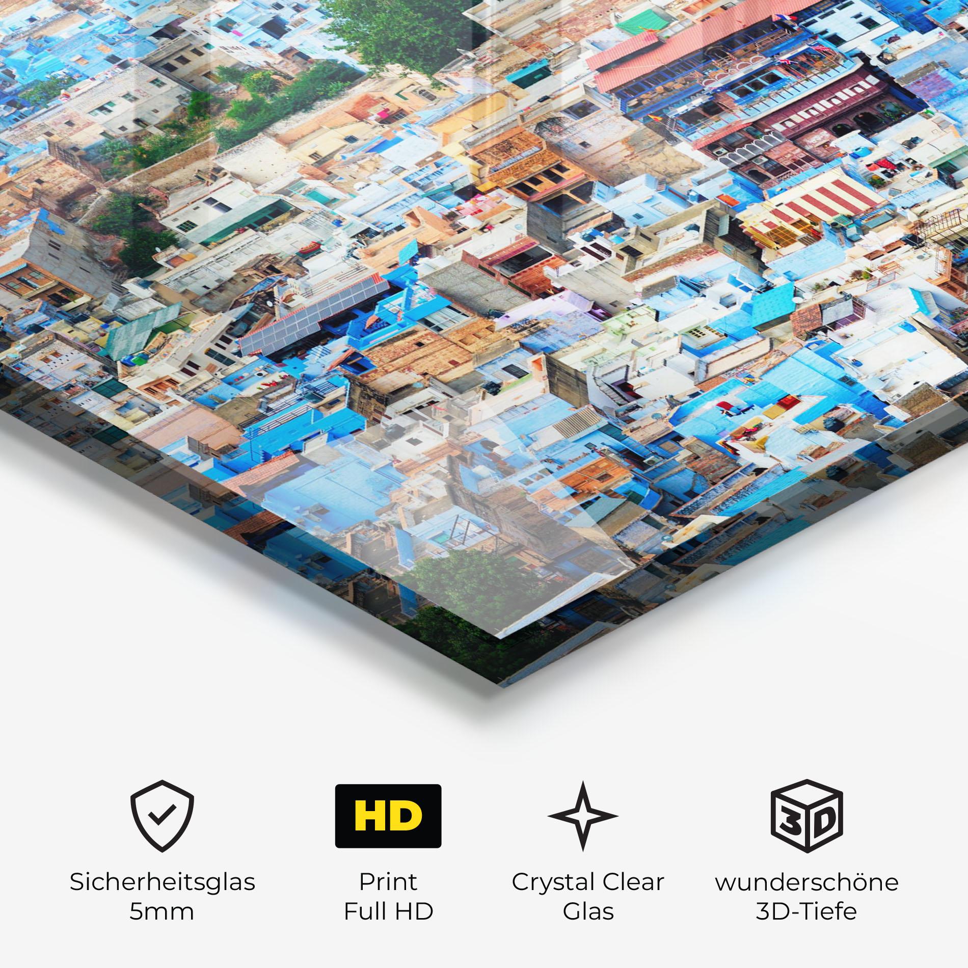 Glasbild Blue City Rajasthan mockup 3