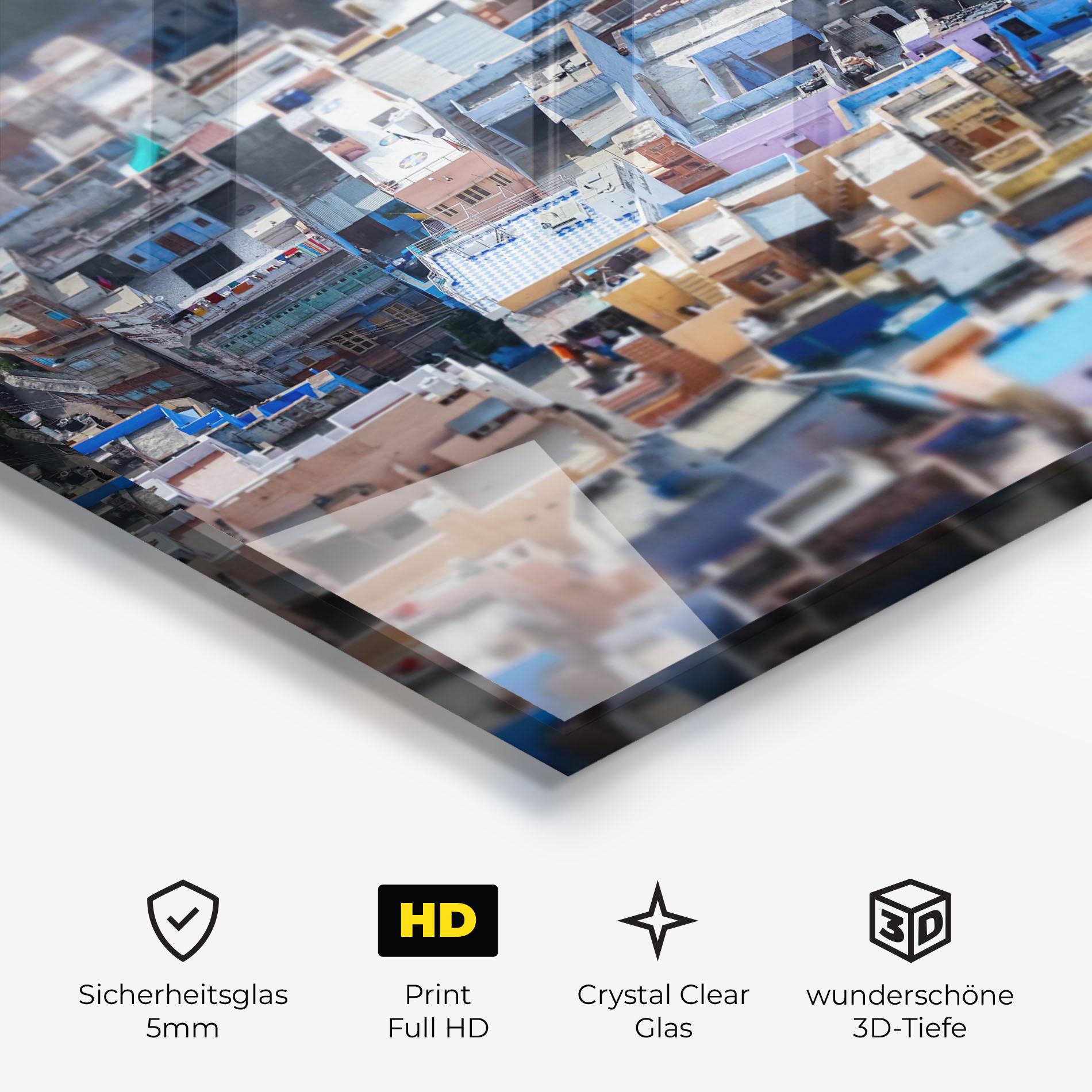 Glasbild Jodhpur Blue City mockup 3