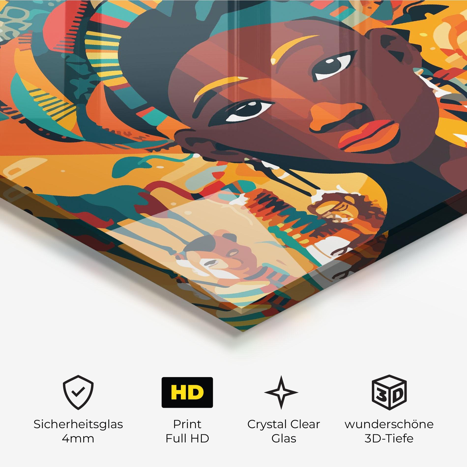 Glasbild Child Africa Art mockup 3