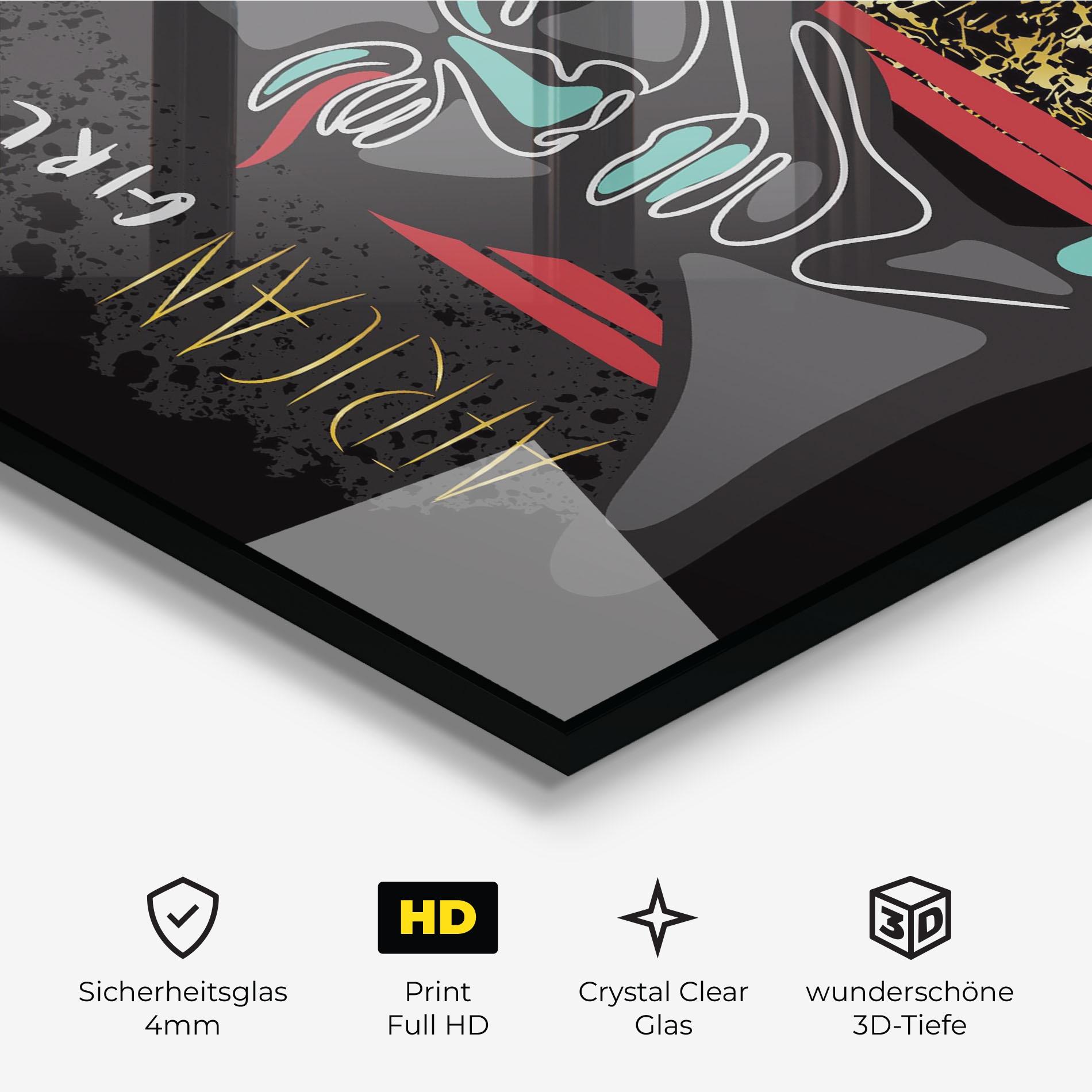 Glasbild Gold African Girl mockup 3