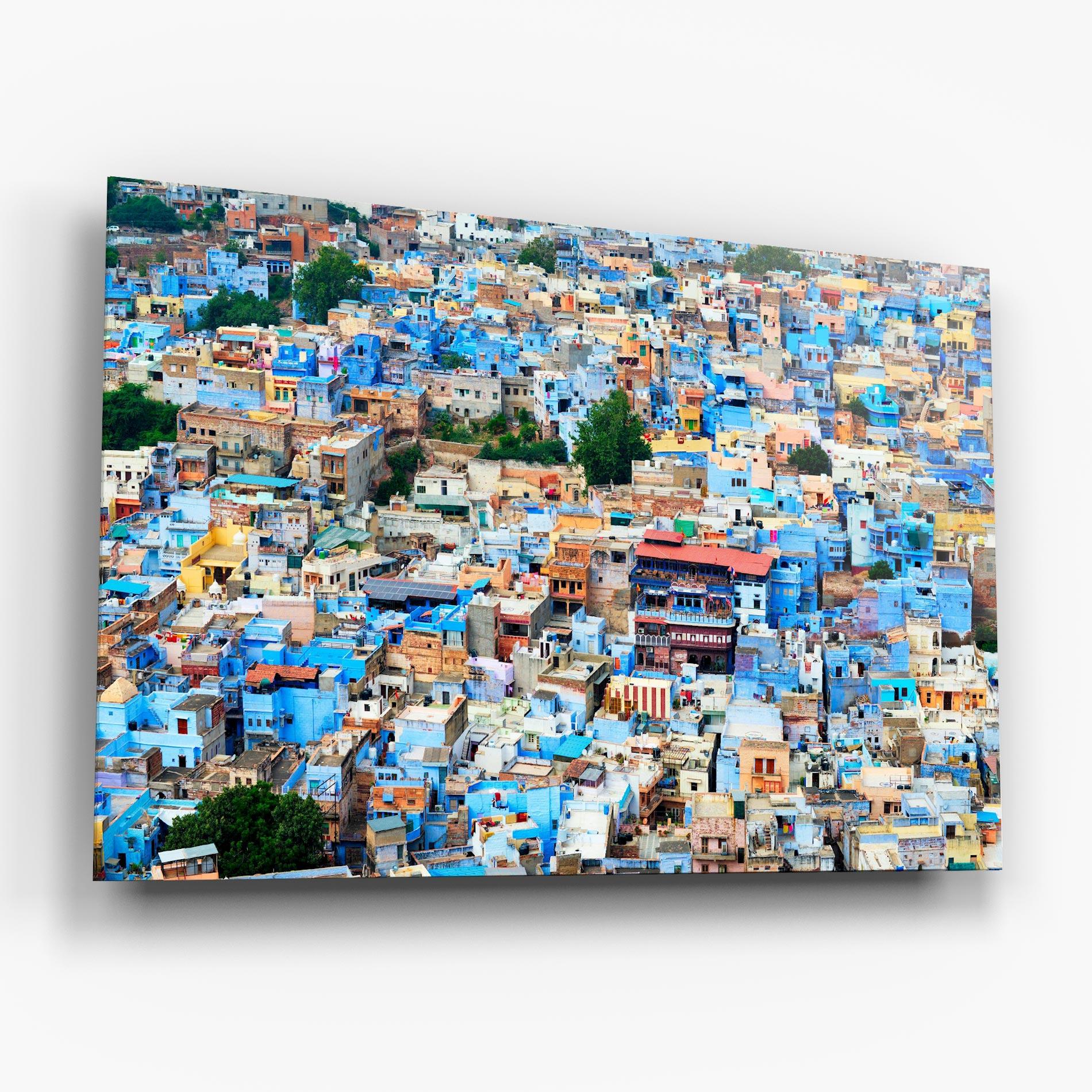Glasbild Blue City Rajasthan mockup 6