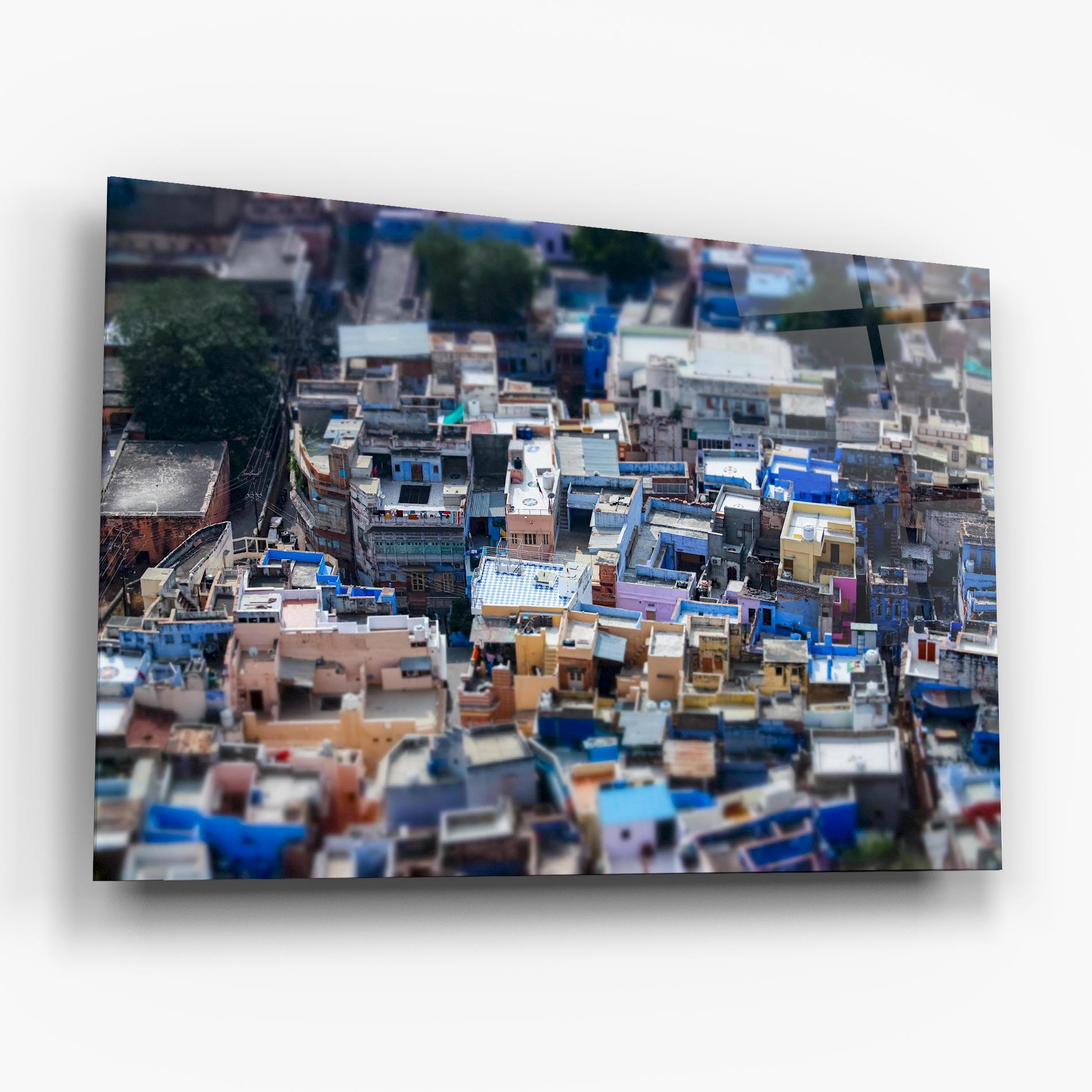 Glasbild Jodhpur Blue City mockup 6