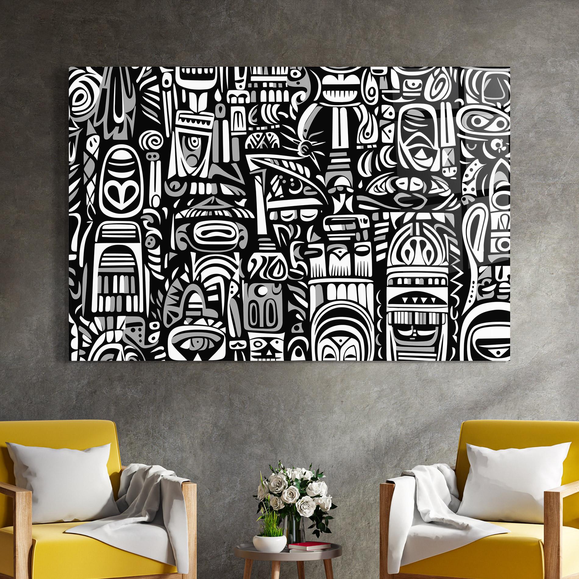 Glasbild African Pattern mockup 4