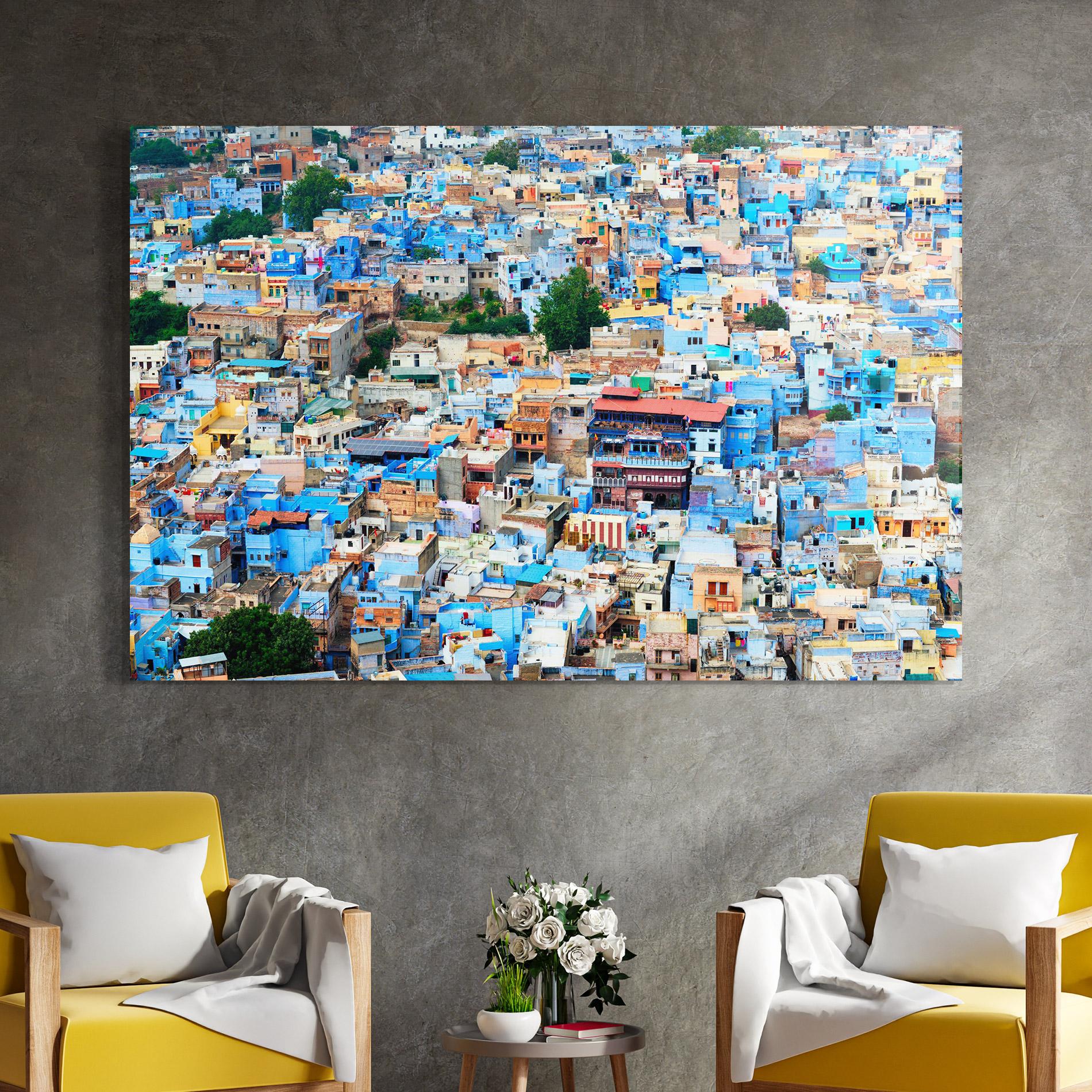 Glasbild Blue City Rajasthan mockup 4