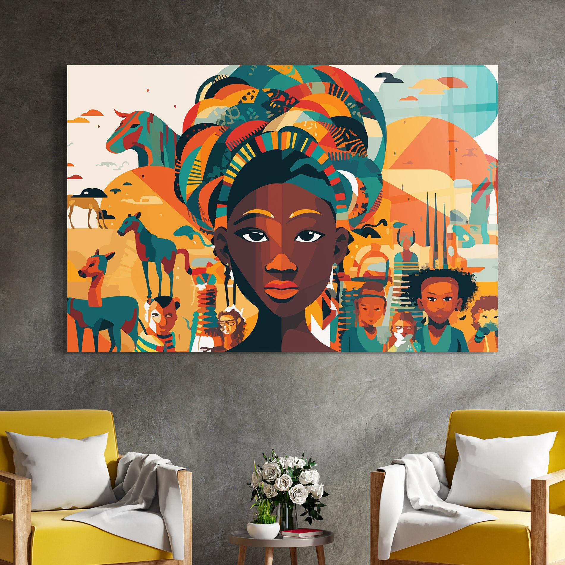 Glasbild Child Africa Art mockup 4