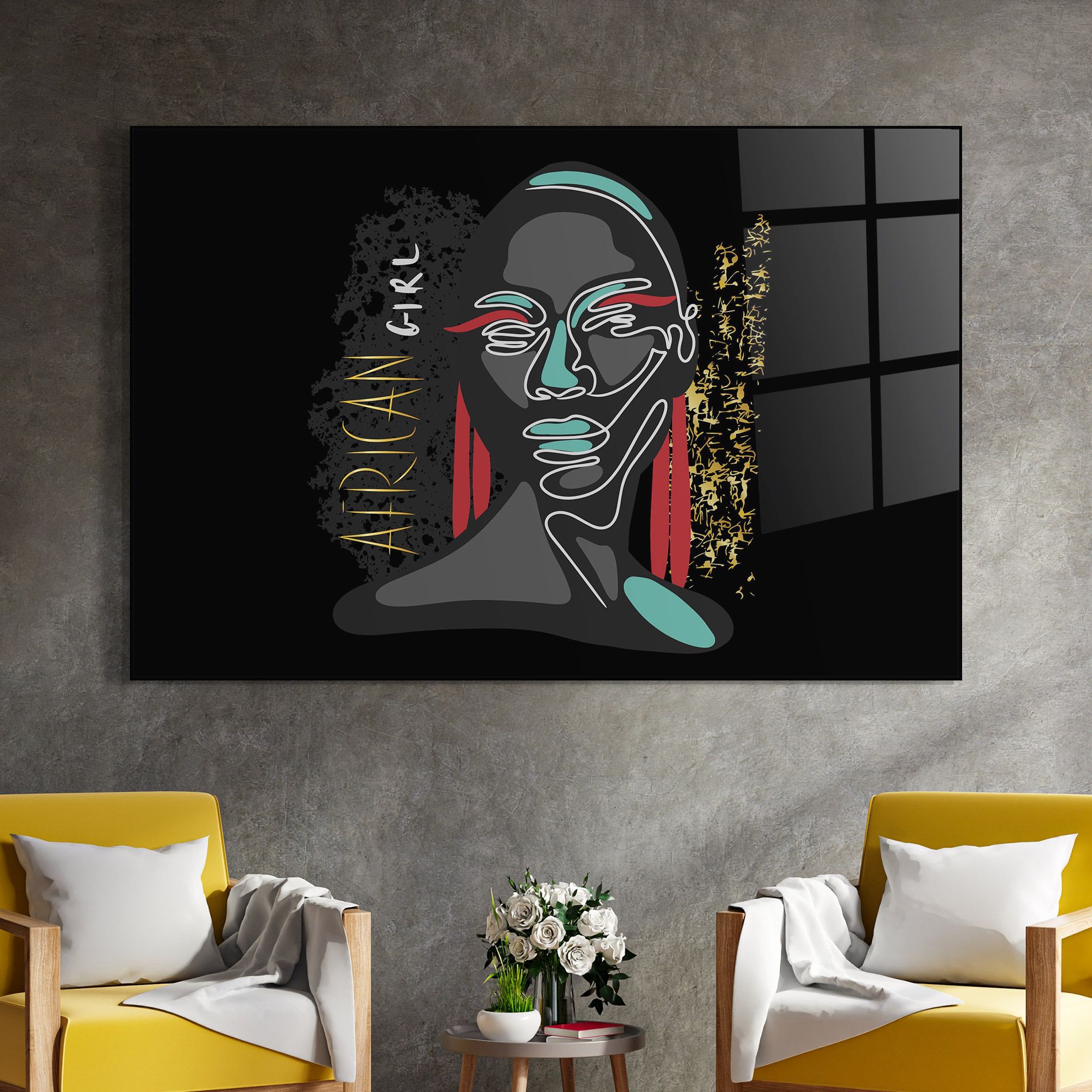 Gold African Girl mockup 4