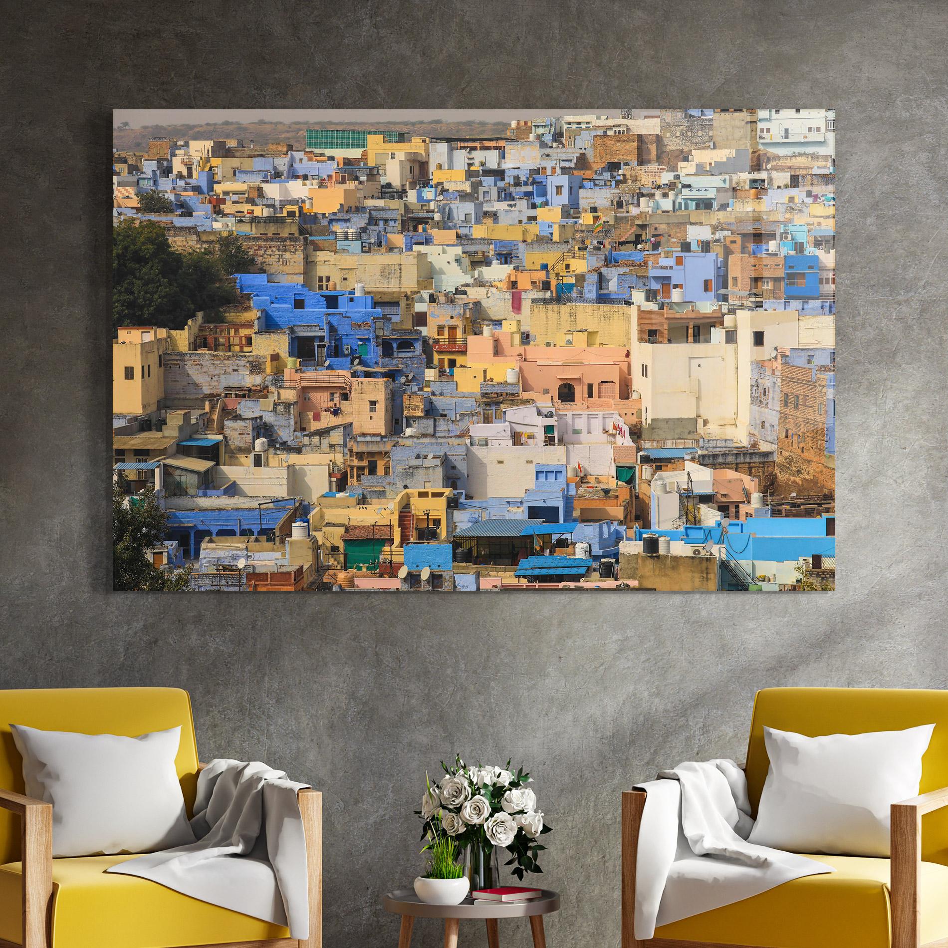 Glasbild Rajasthan View India mockup 4