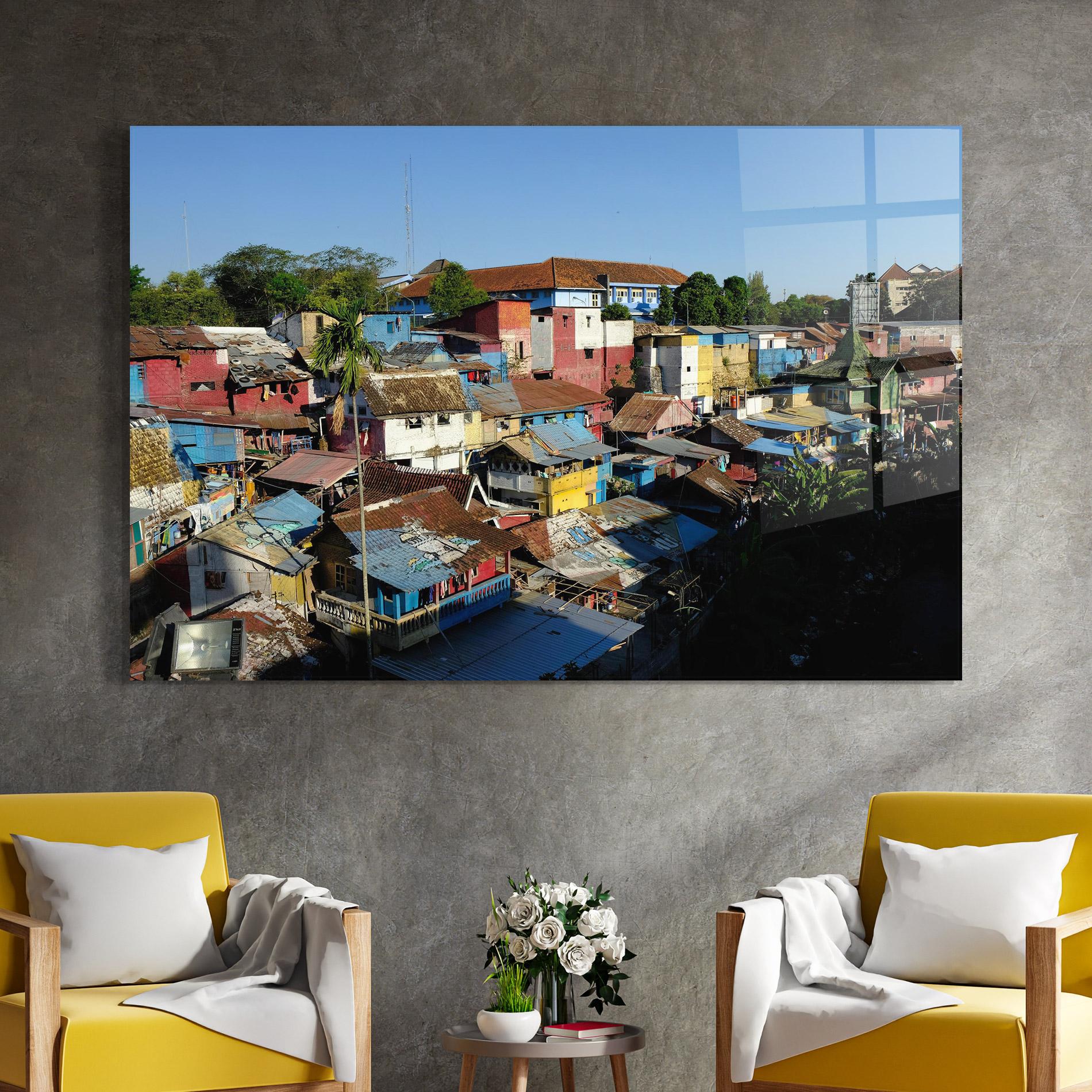 Glasbild Slum Building mockup 4