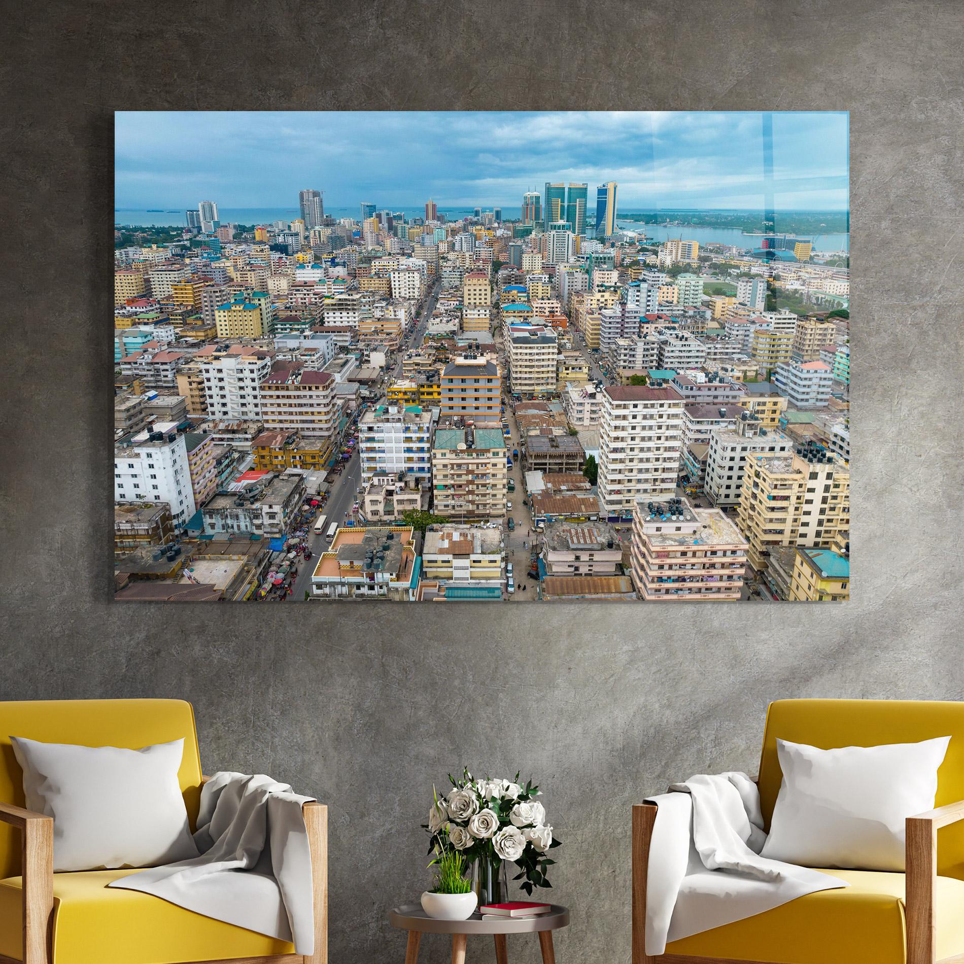 Glasbild Tanzania Building View mockup 4