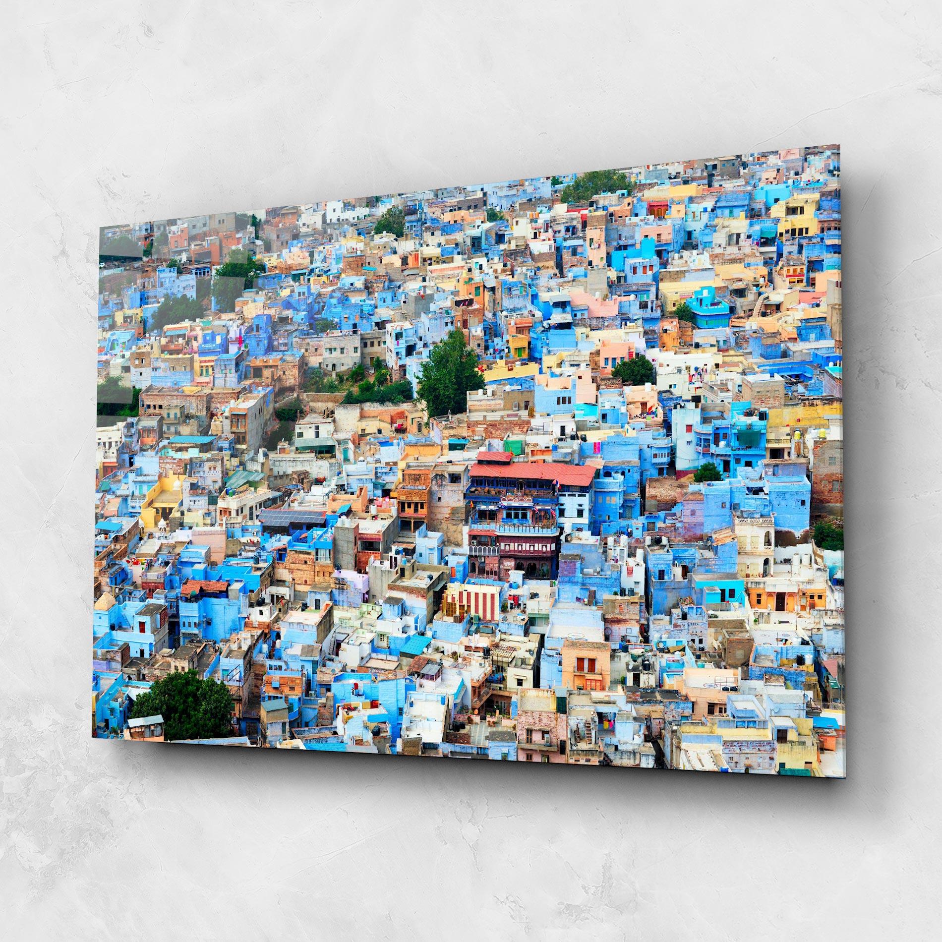 Glasbild Blue City Rajasthan mockup 1