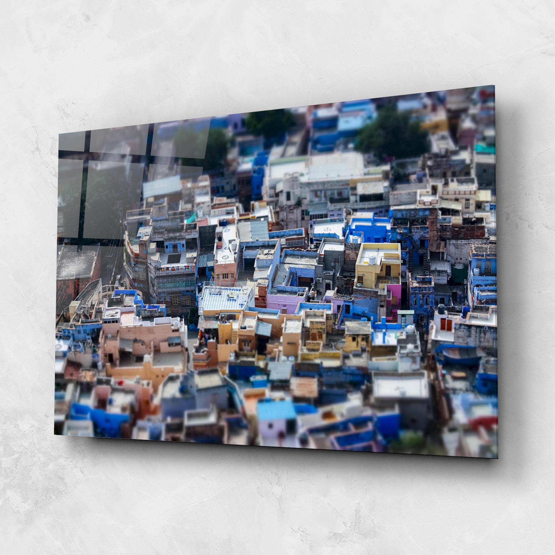 Glasbild Jodhpur Blue City mockup 1