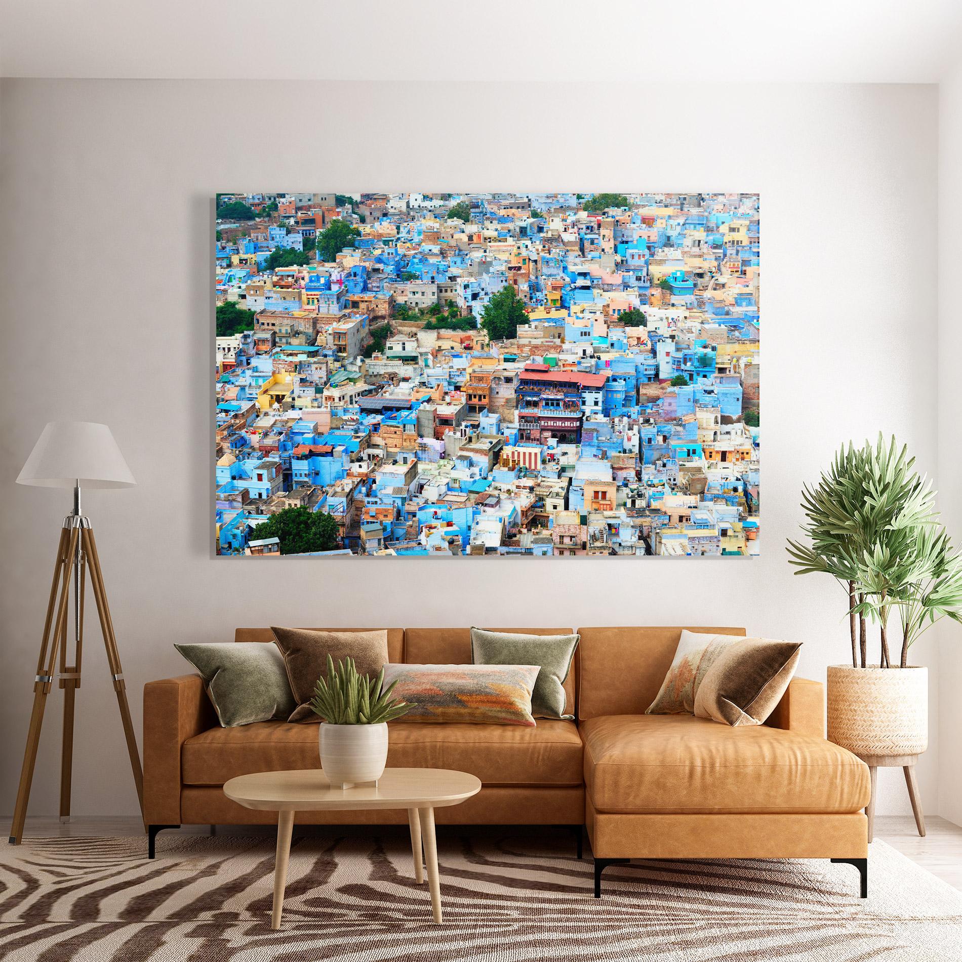 Glasbild Blue City Rajasthan mockup 7