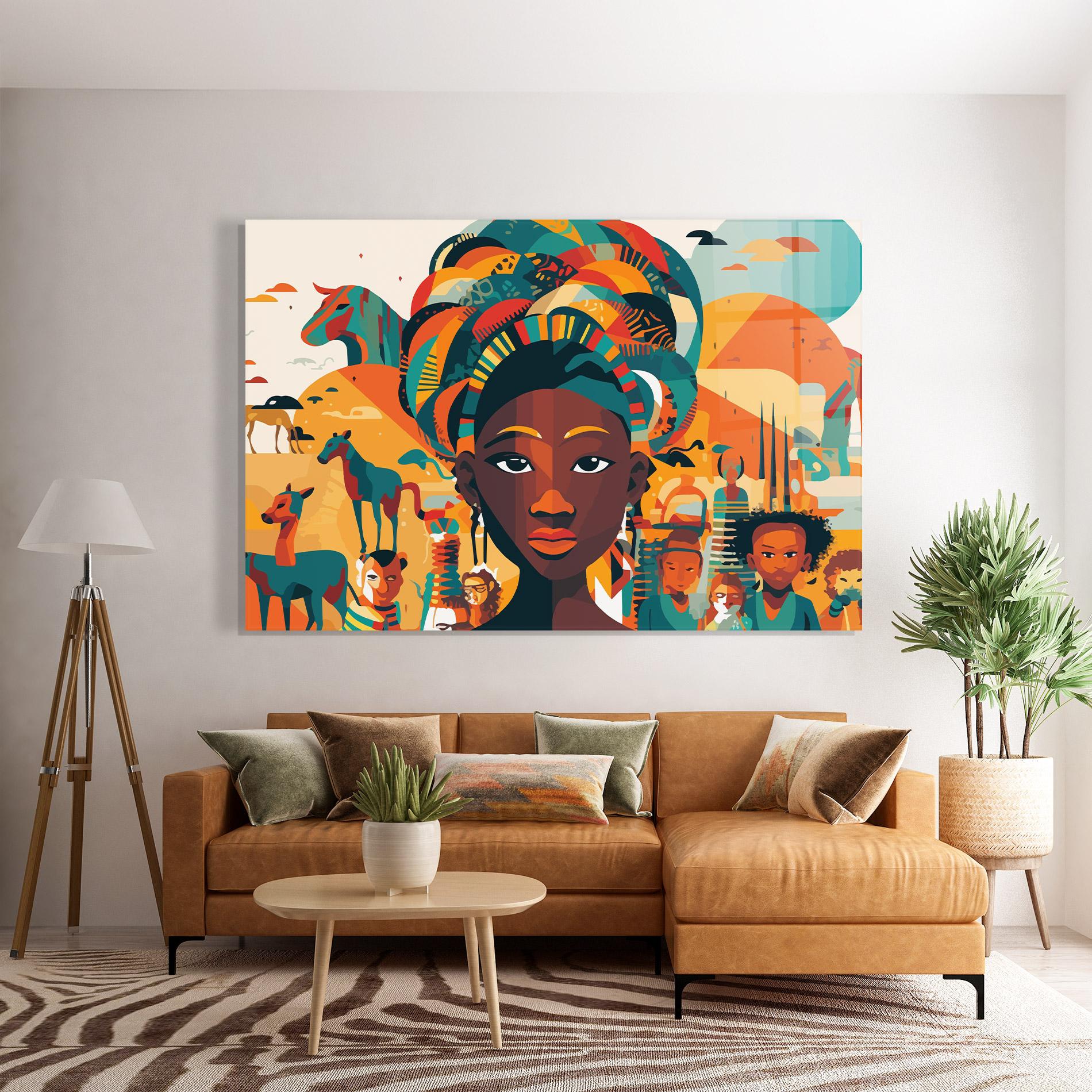 Glasbild Child Africa Art mockup 7