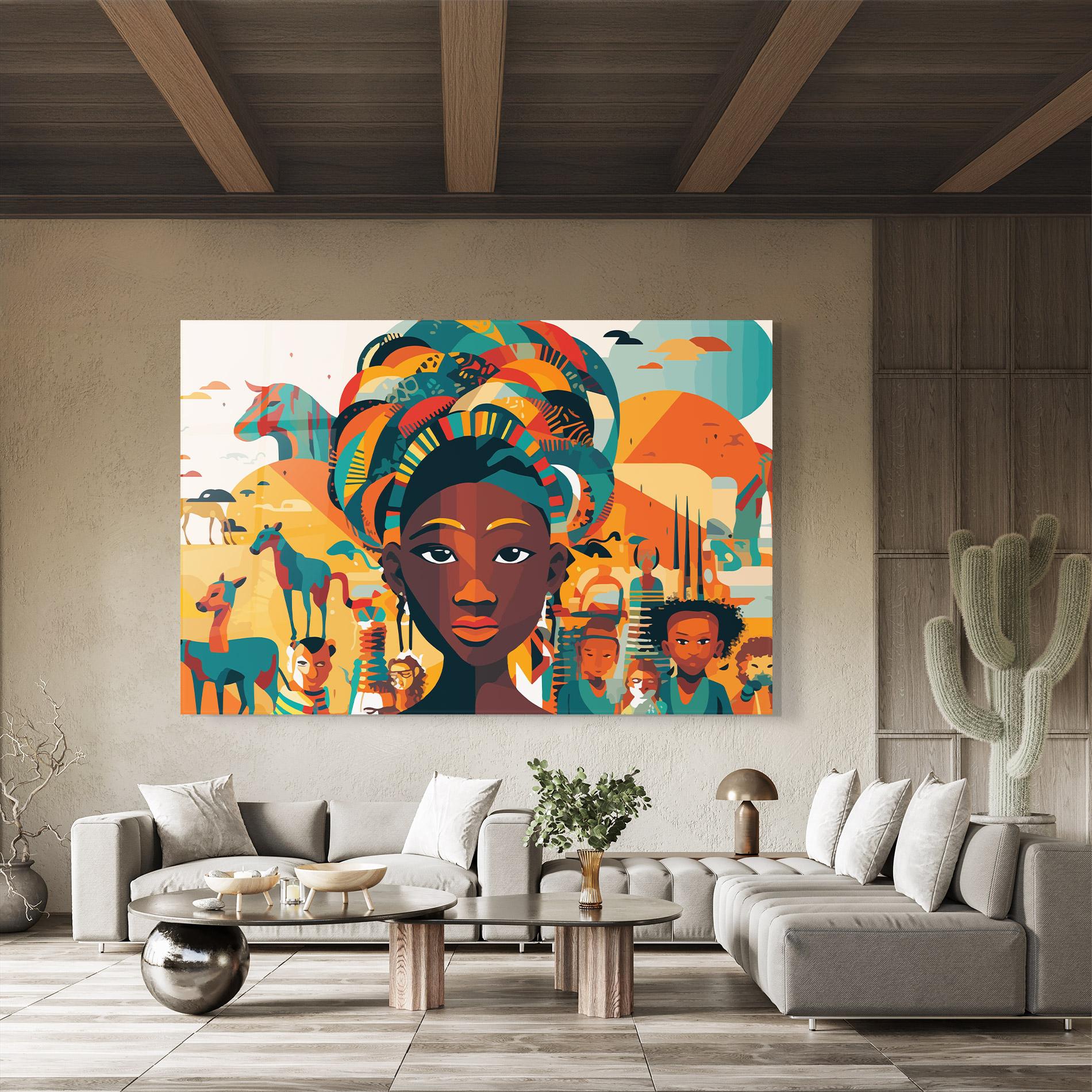 Glasbild Child Africa Art mockup 8