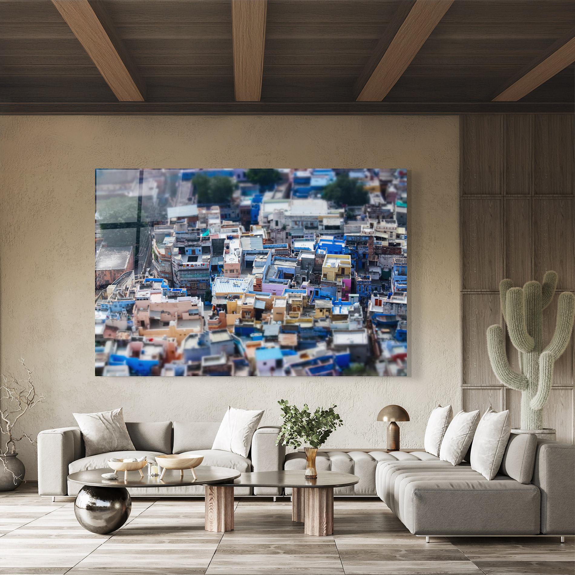 Glasbild Jodhpur Blue City mockup 8